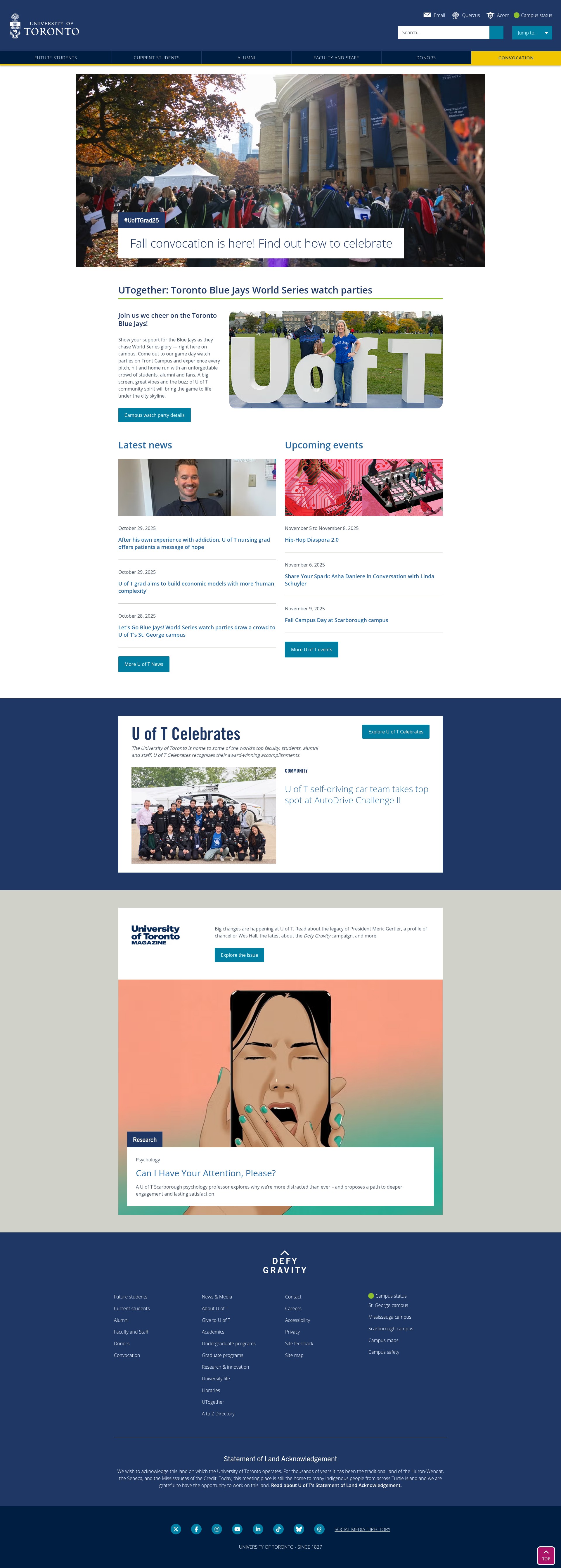 Screenshot of utoronto.ca