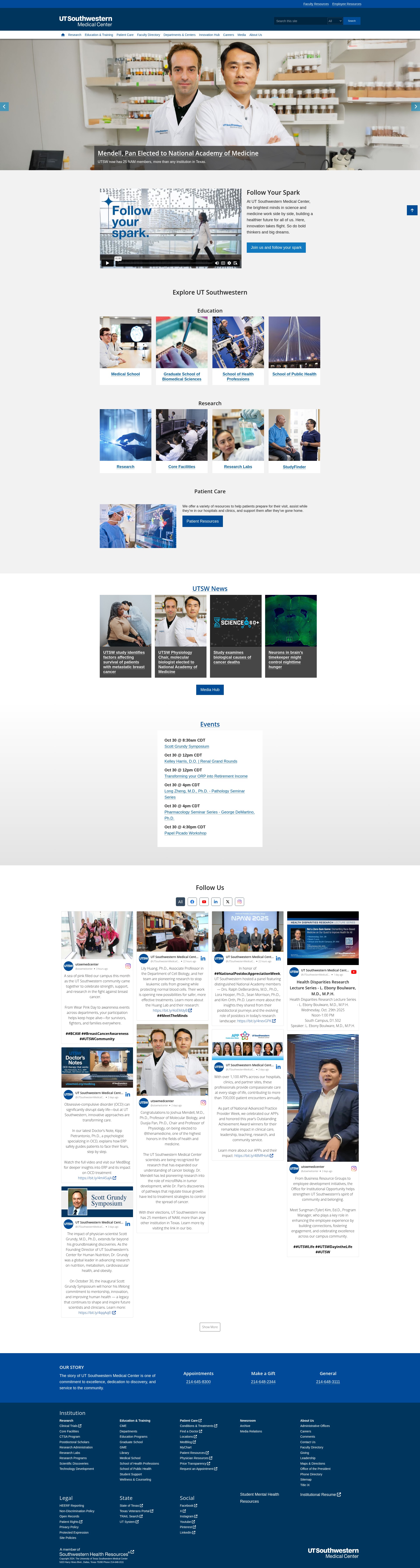 Screenshot of utsouthwestern.edu