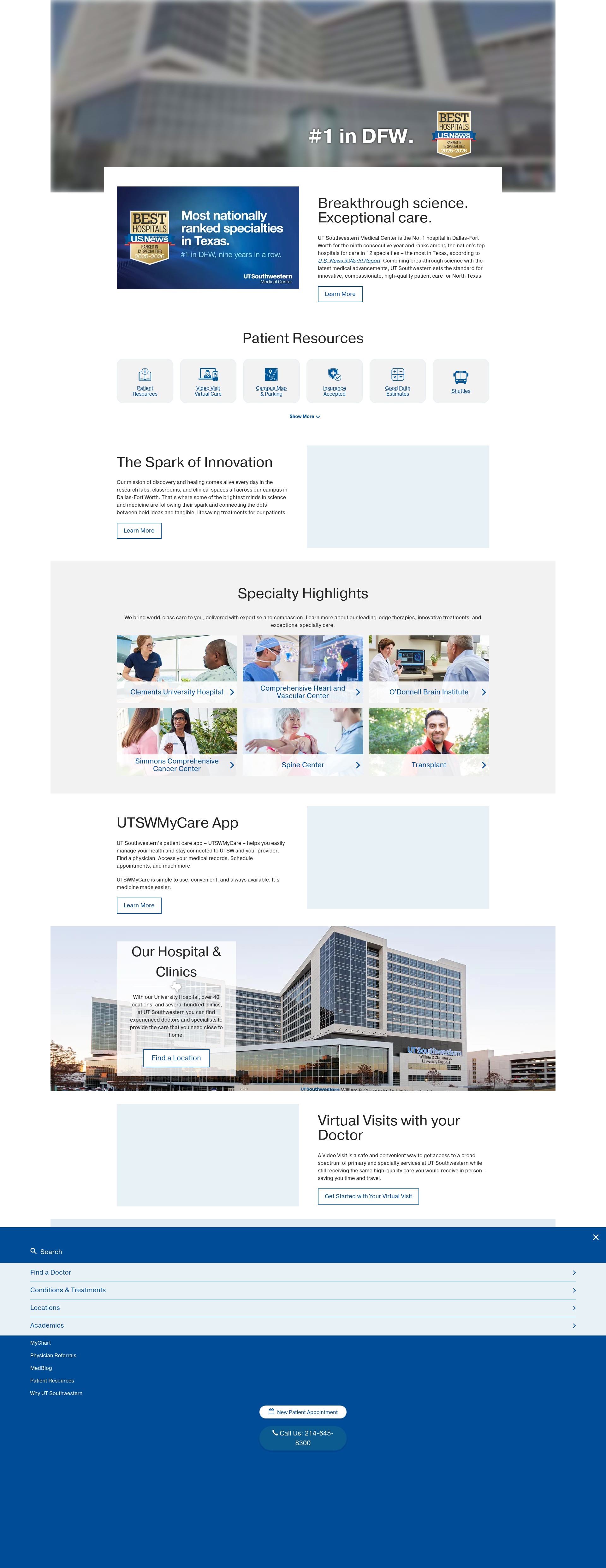 Screenshot of utswmed.org
