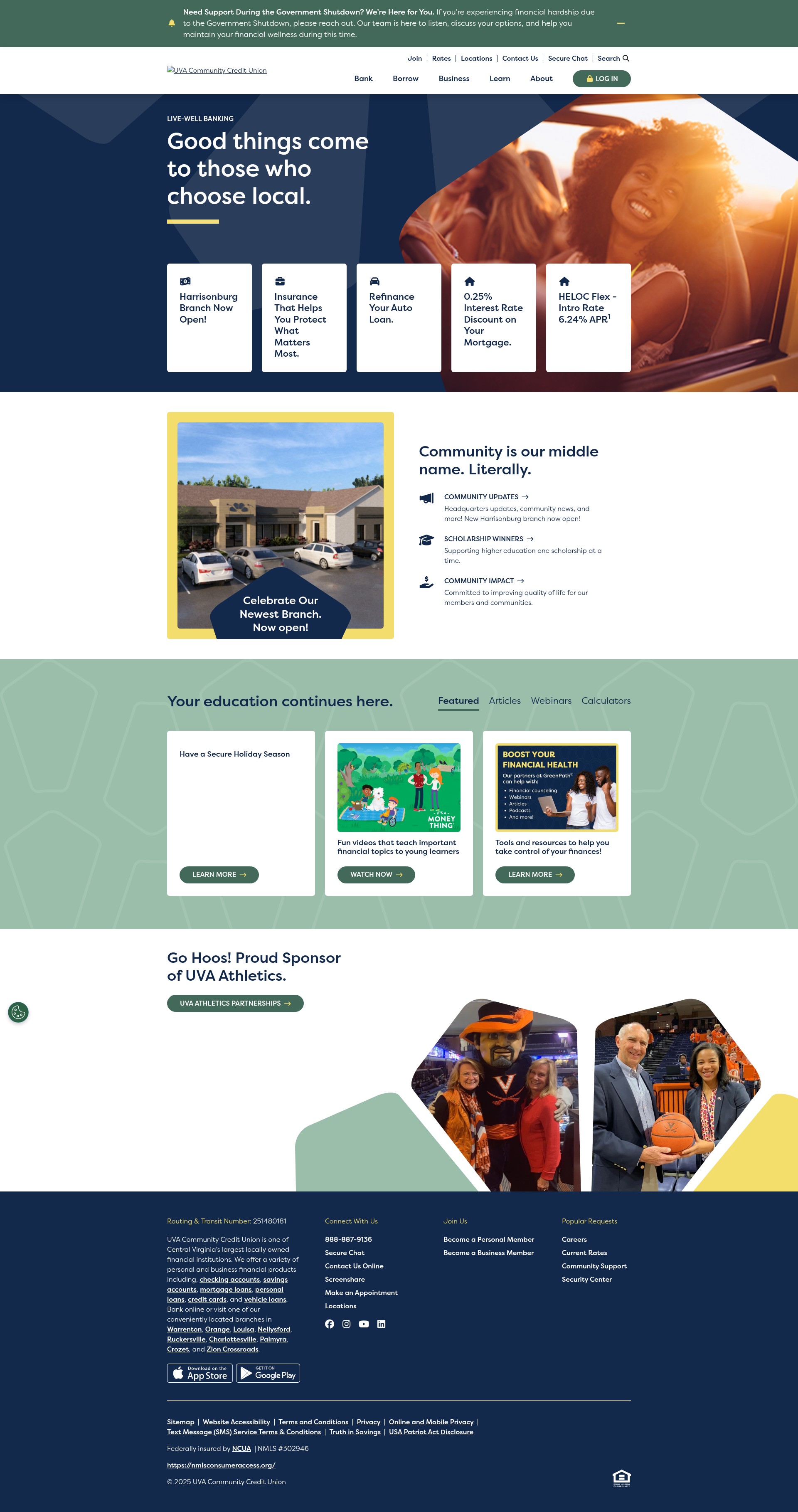 Screenshot of uvacreditunion.org