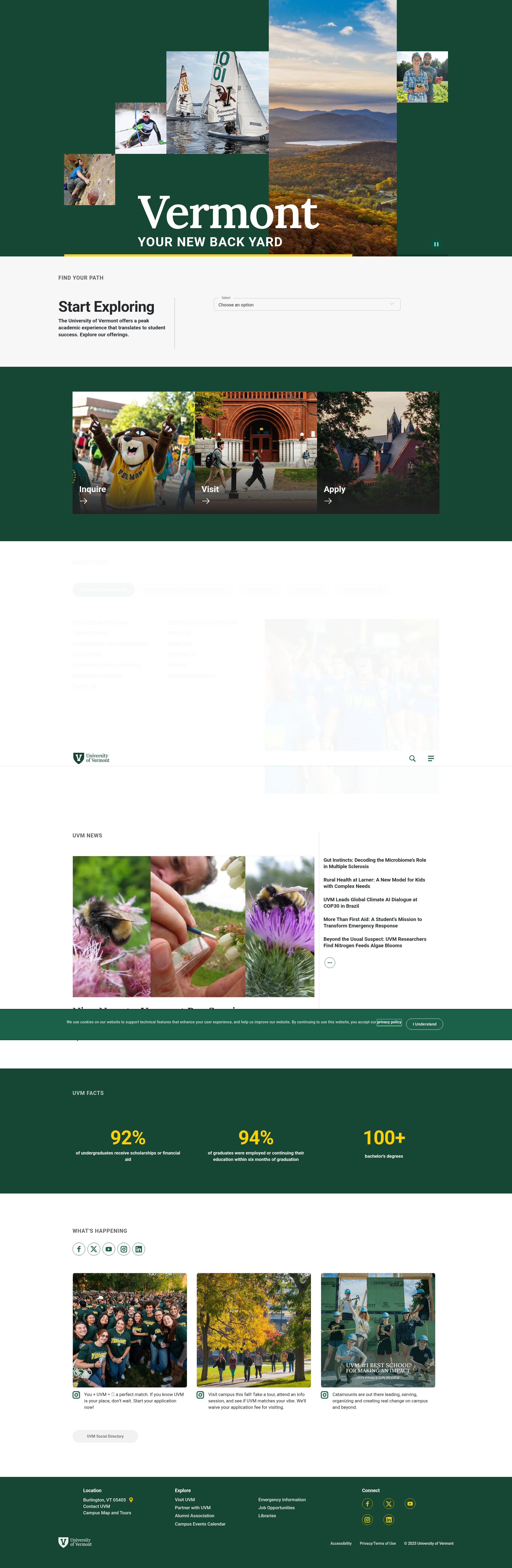Screenshot of uvm.edu