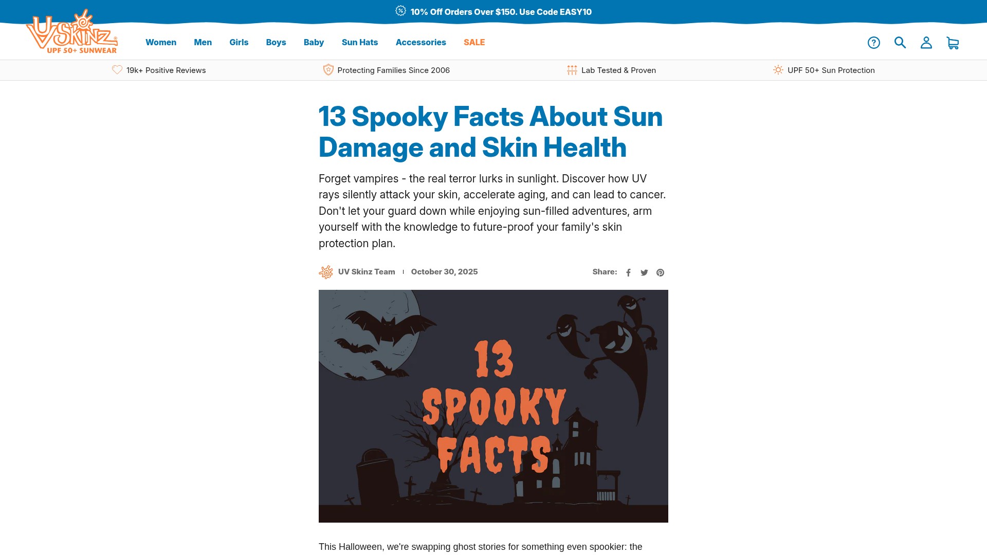 Screenshot of uvskinz.com