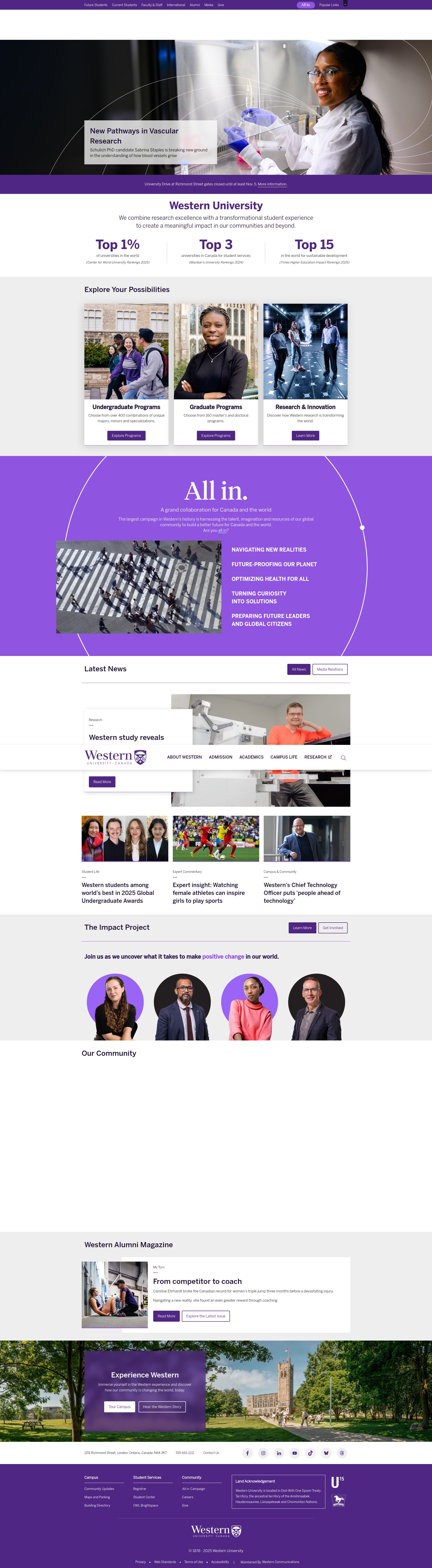 Screenshot of uwo.ca