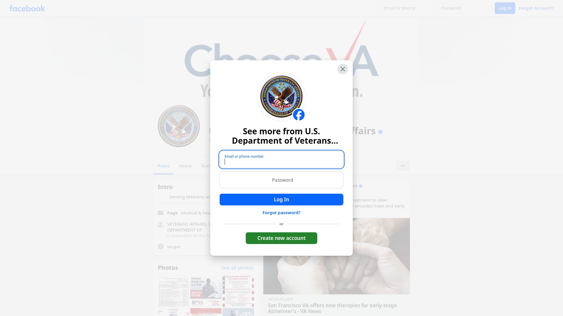 Screenshot of va.gov