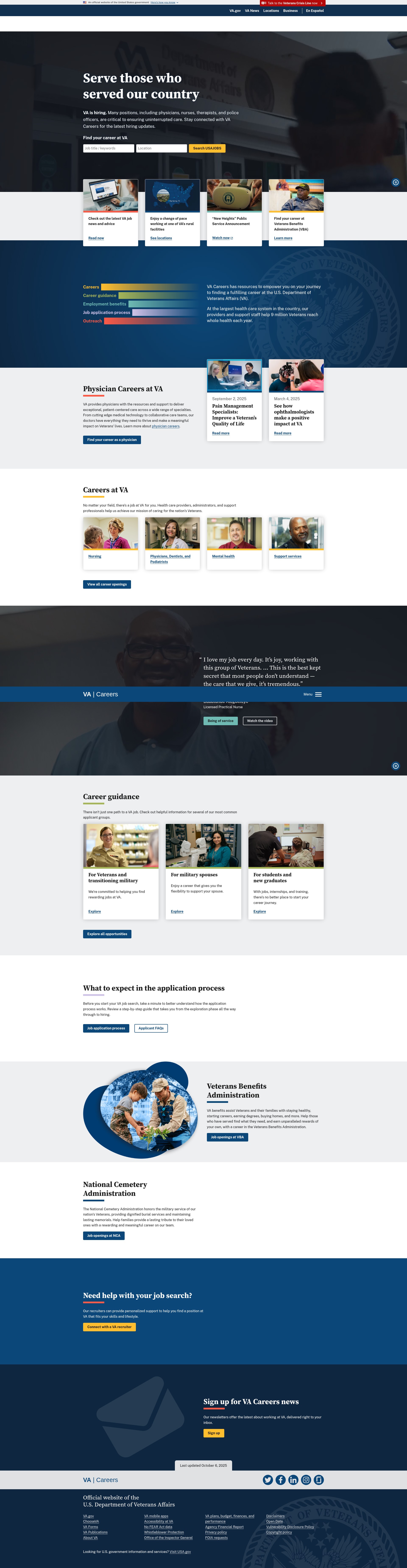 Screenshot of vacareers.va.gov