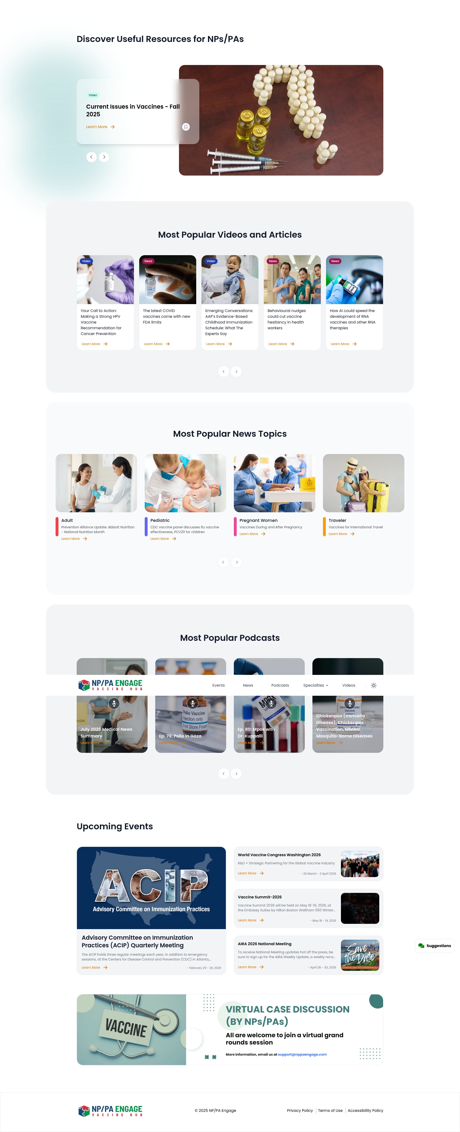 Screenshot of vaccine-hub.nppaengage.com