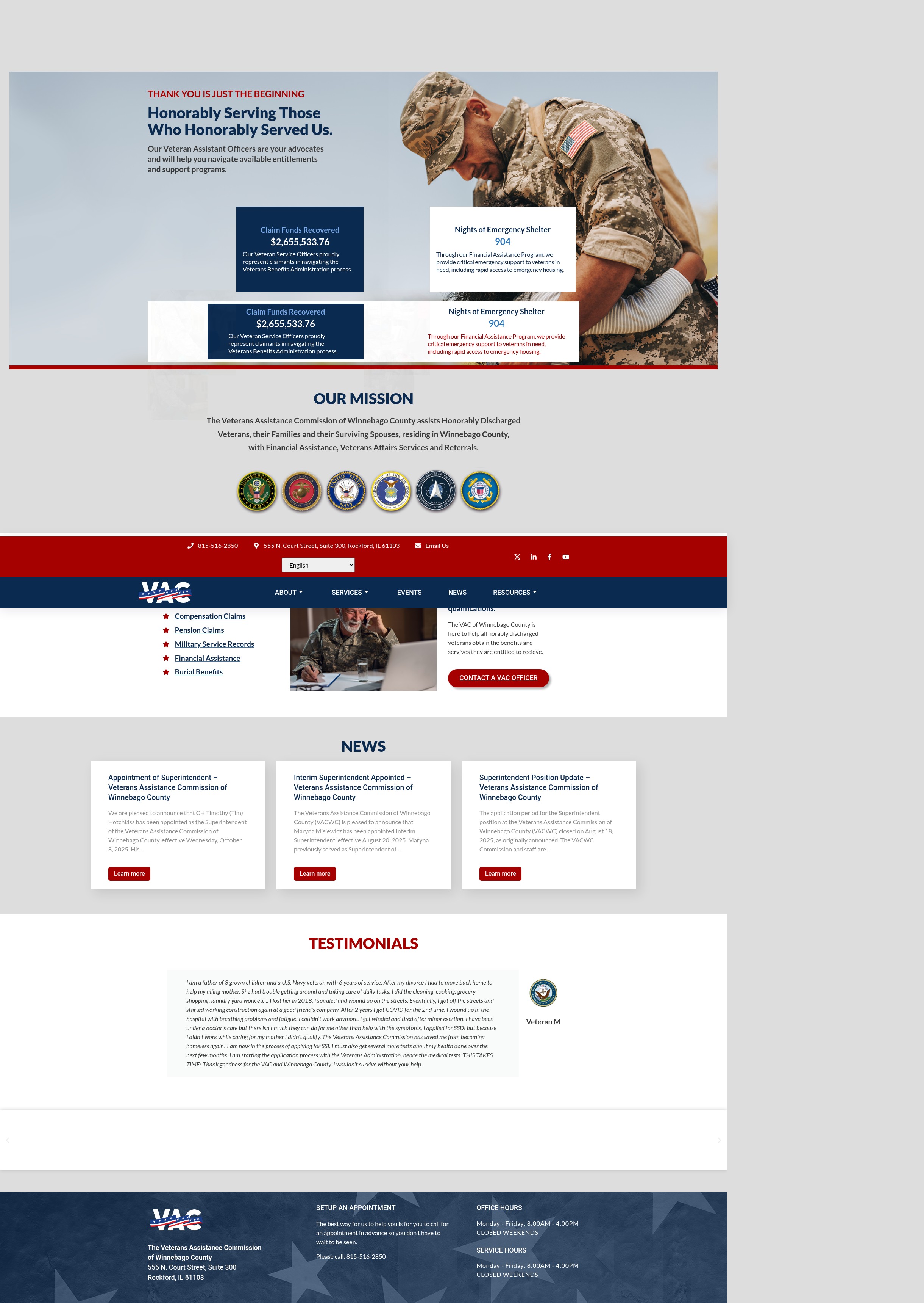 Screenshot of vacwc.org