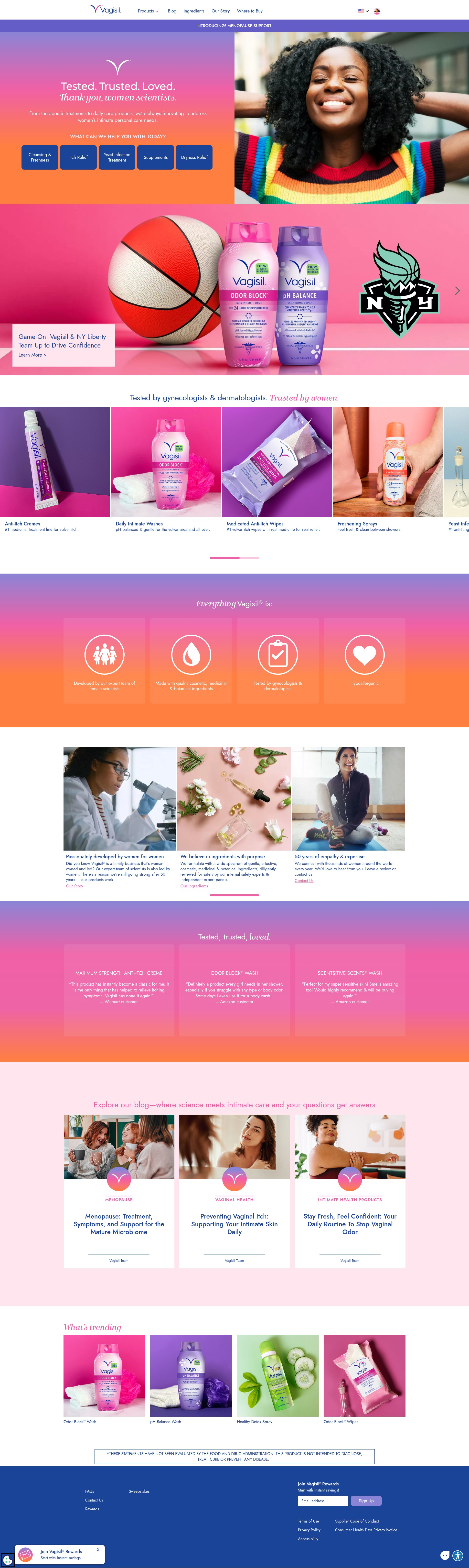 Screenshot of vagisil.com