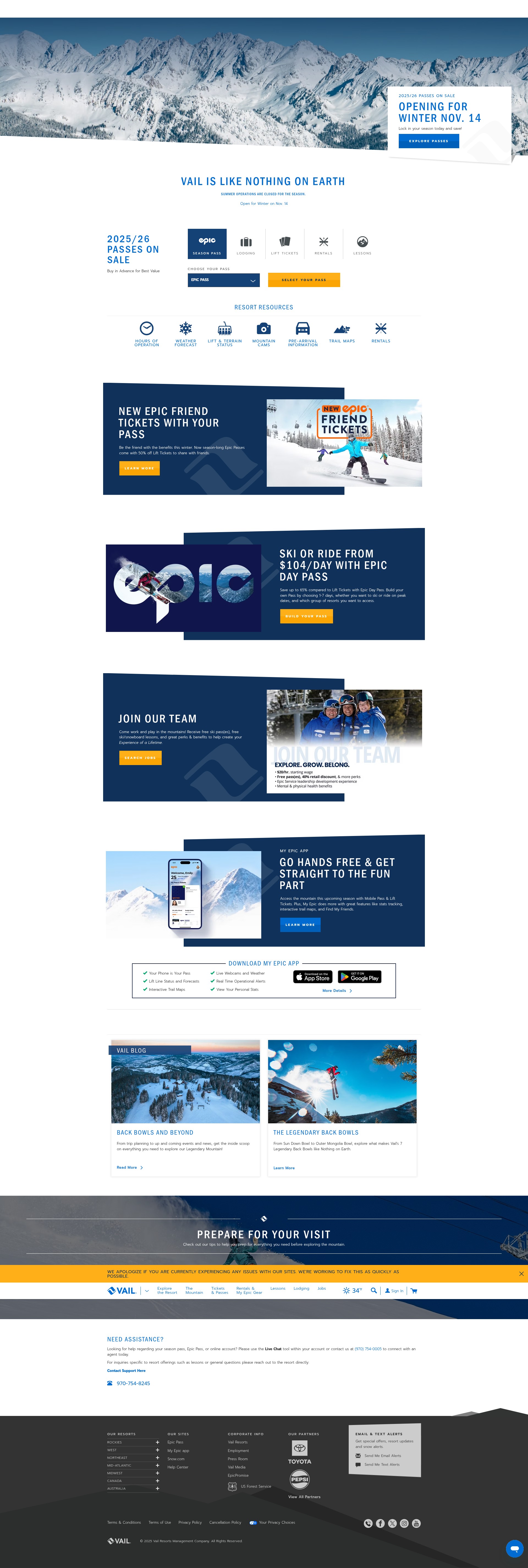 Screenshot of vail.com