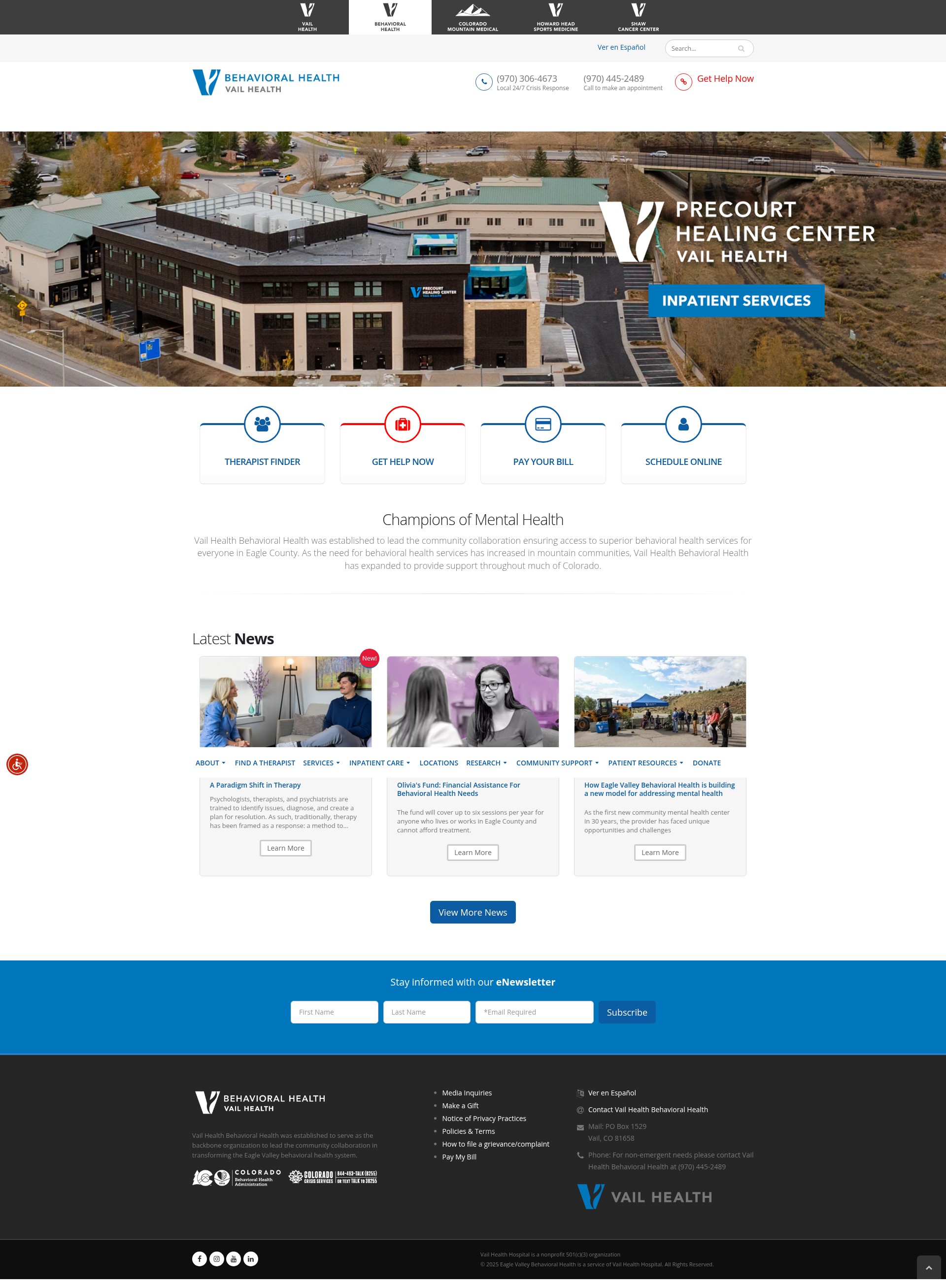 Screenshot of vailhealthbh.org