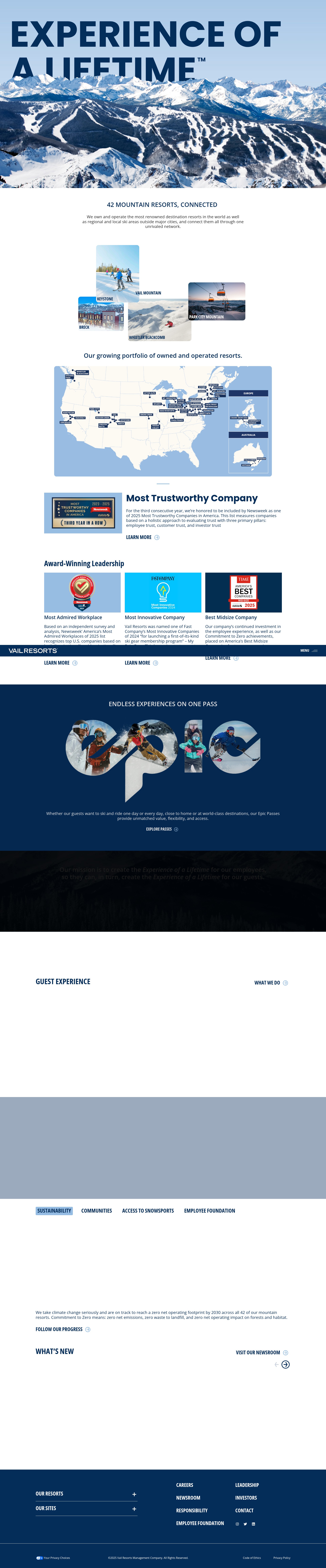 Screenshot of vailresorts.com
