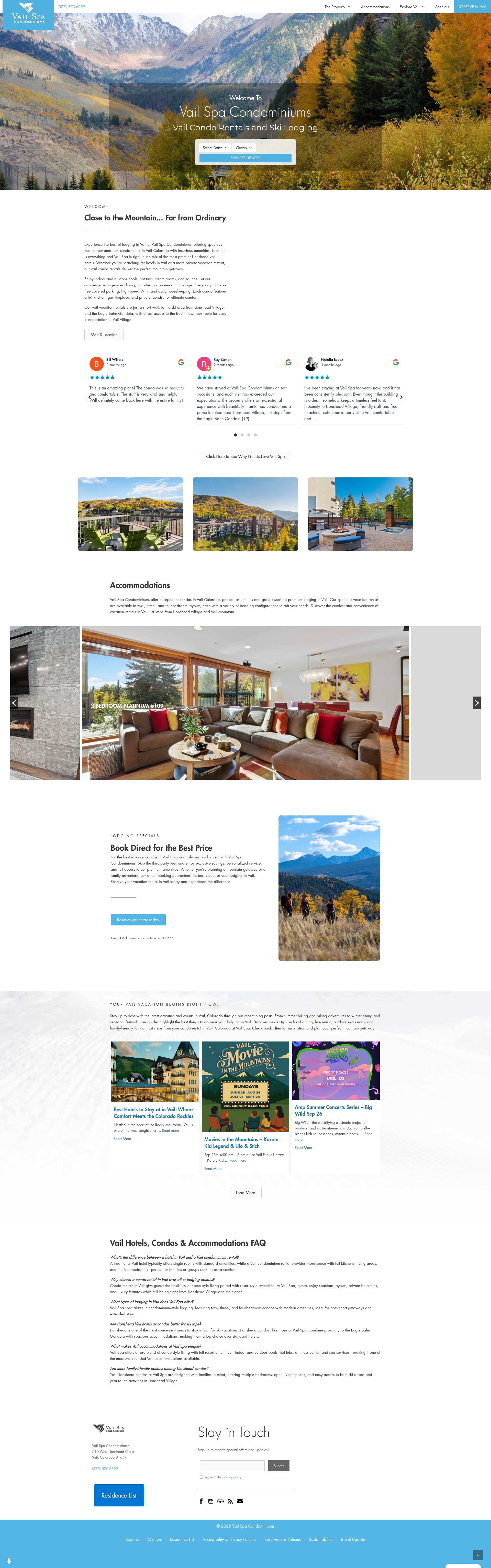 Screenshot of vailspa.com