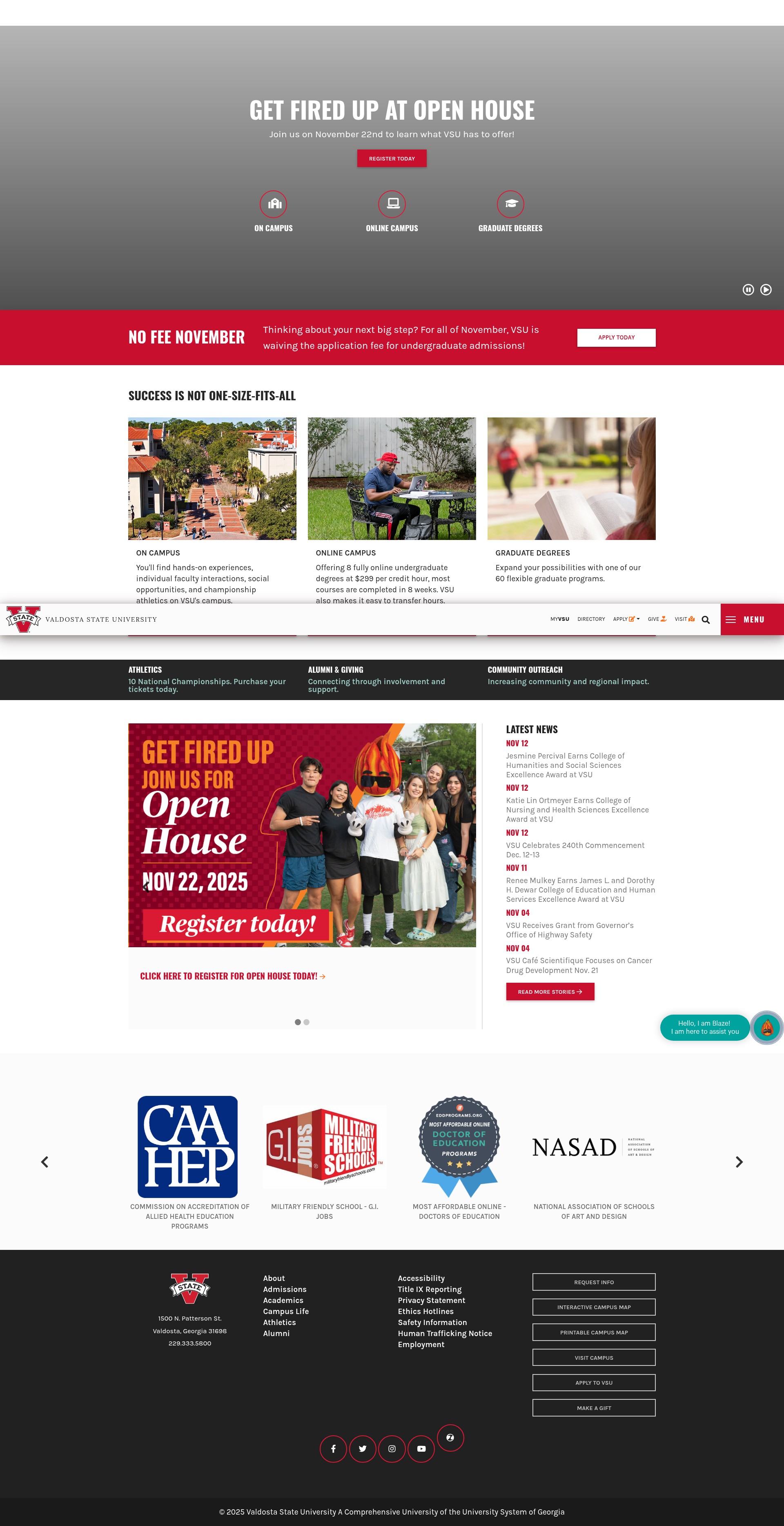 Screenshot of valdosta.edu
