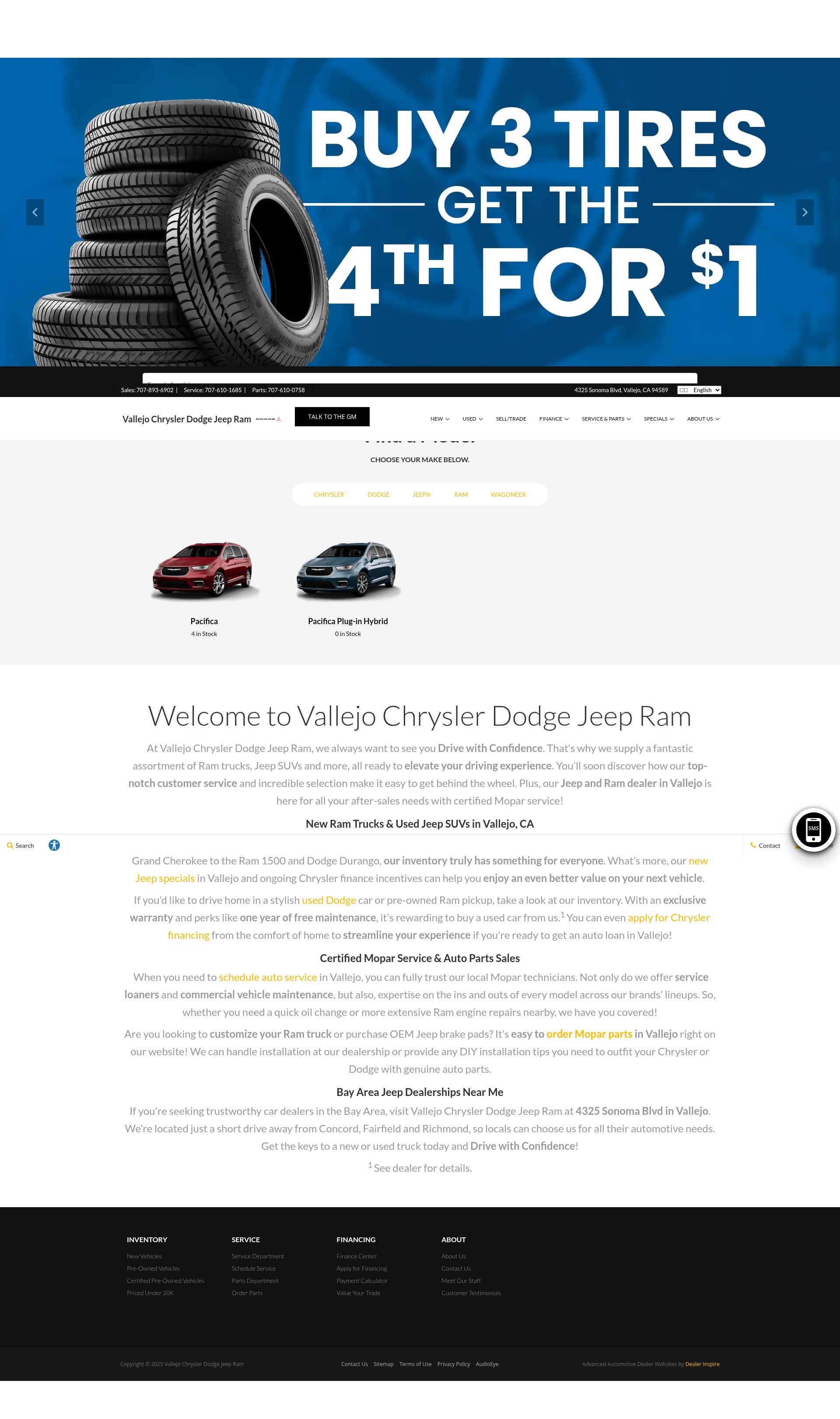 Screenshot of vallejochryslerdodgejeepram.com