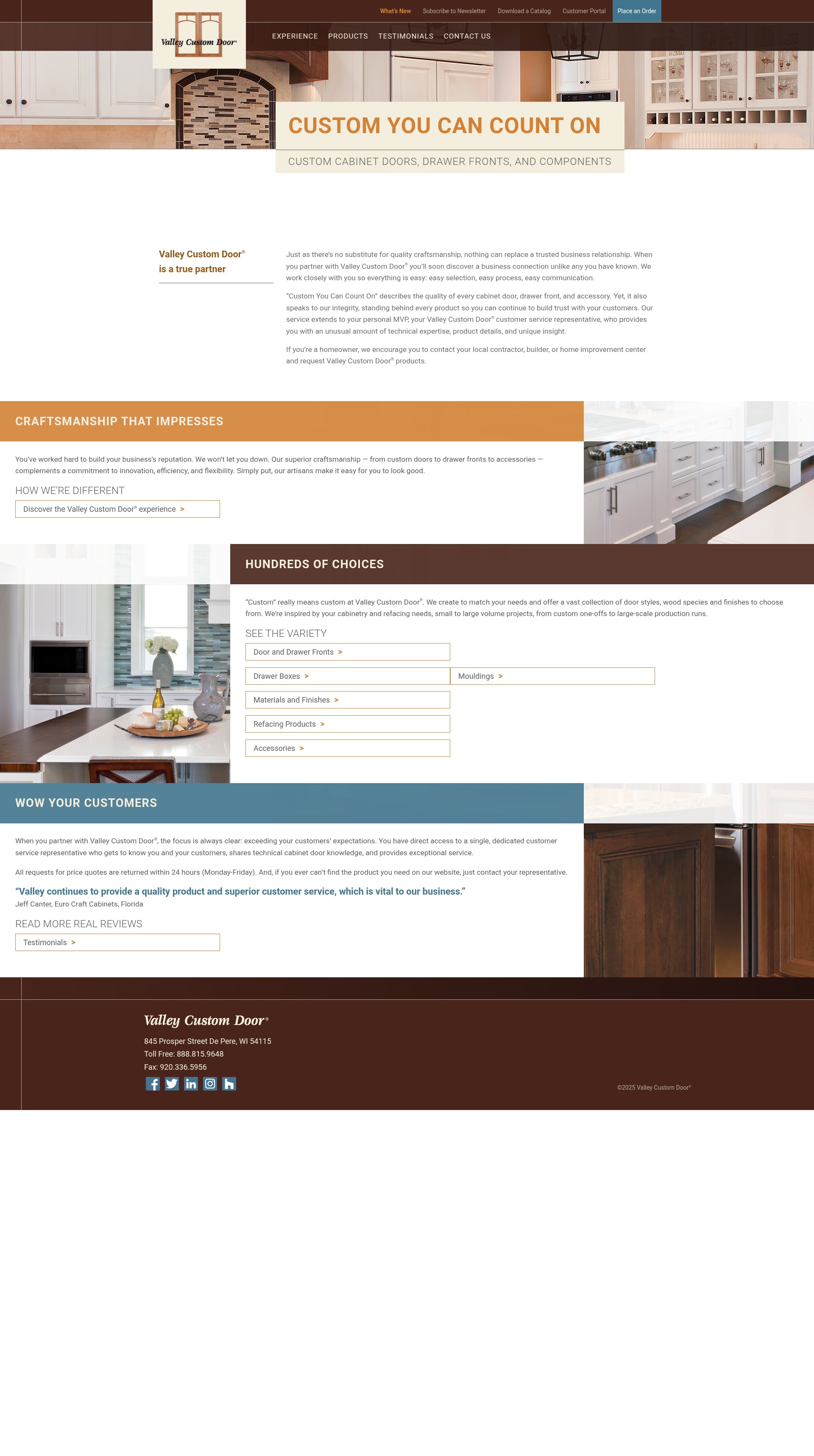 Screenshot of valleycustomdoor.com