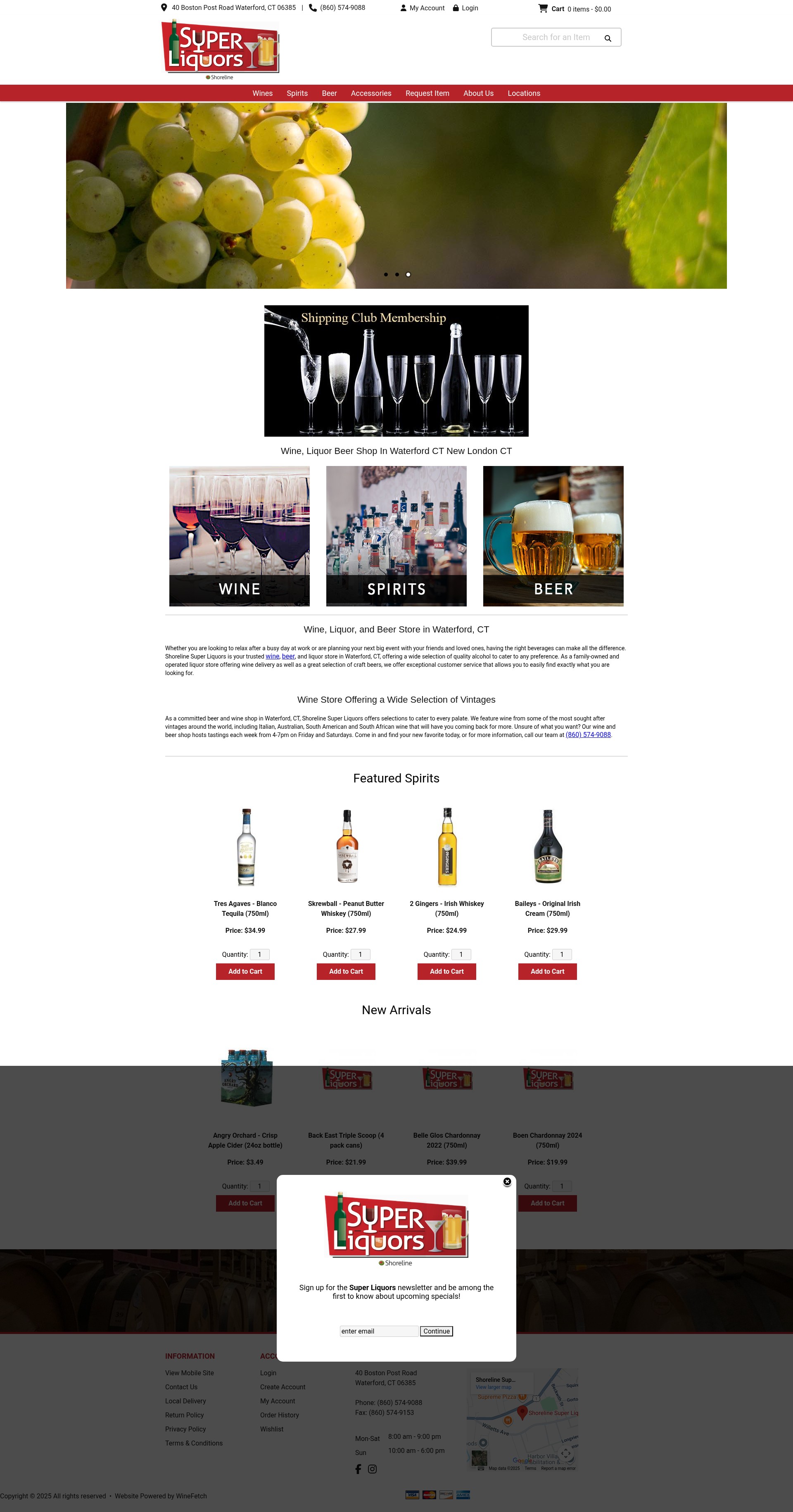 Screenshot of valleyfinewine.superliquorsct.com