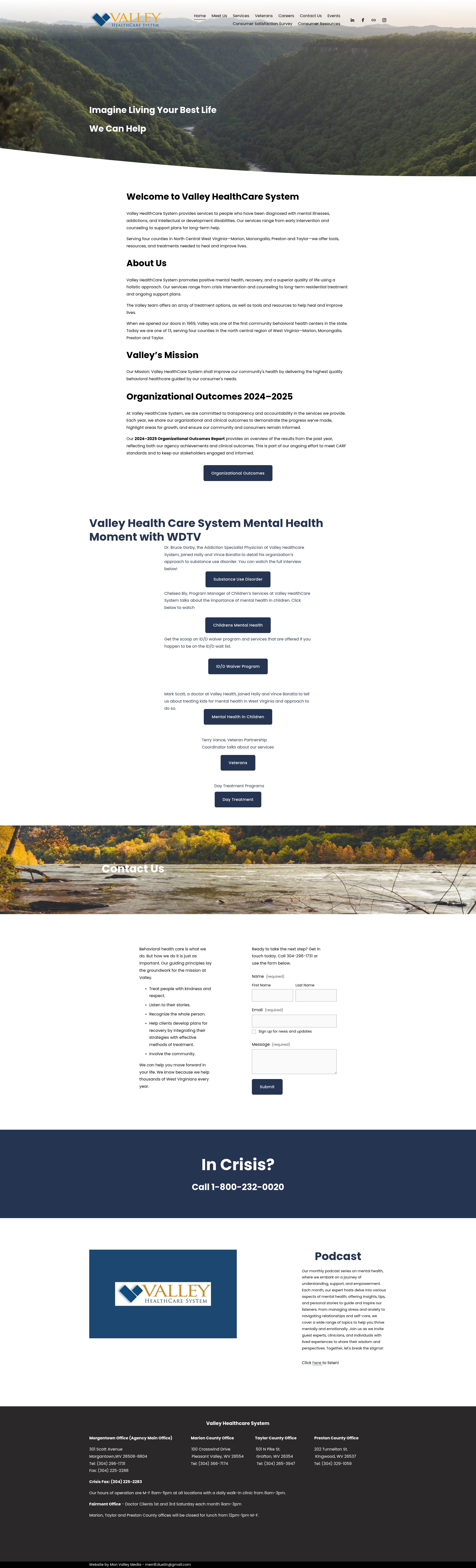Screenshot of valleyhealthcare.org