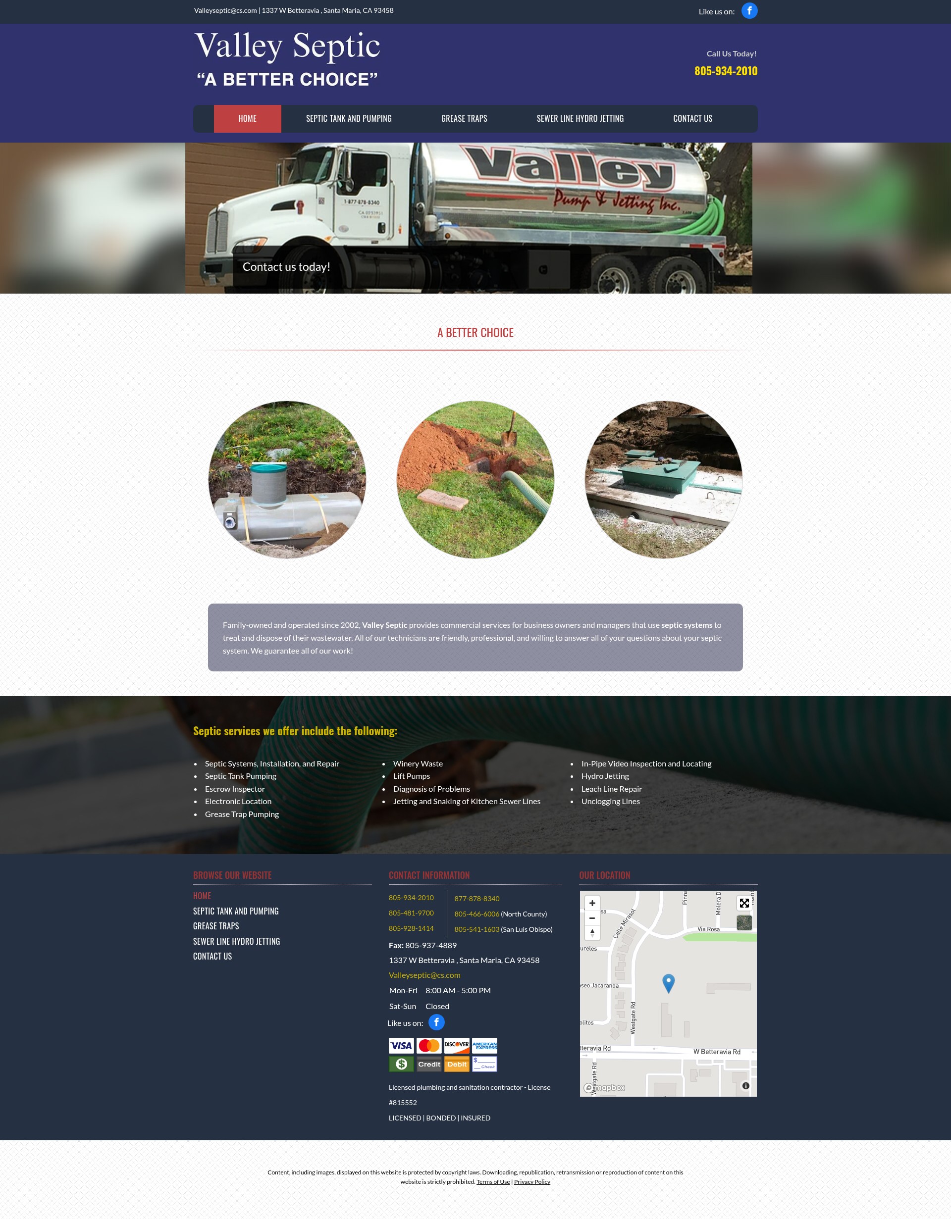 Screenshot of valleysepticandpumping.com