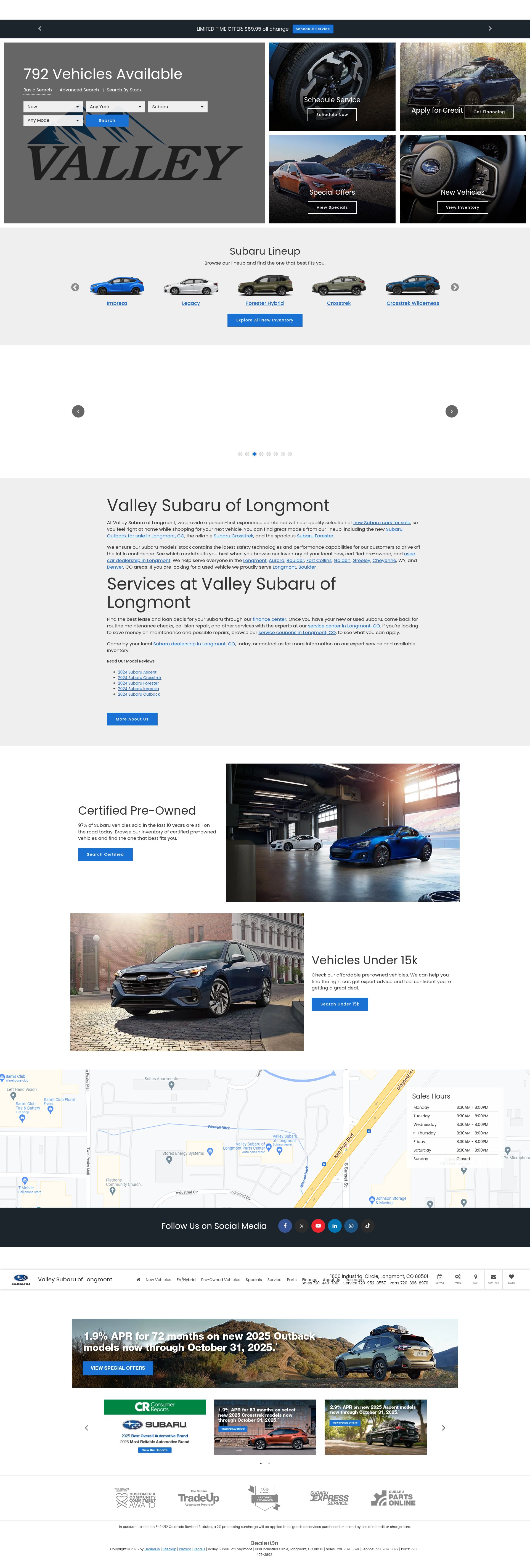 Screenshot of valleysubaru.com