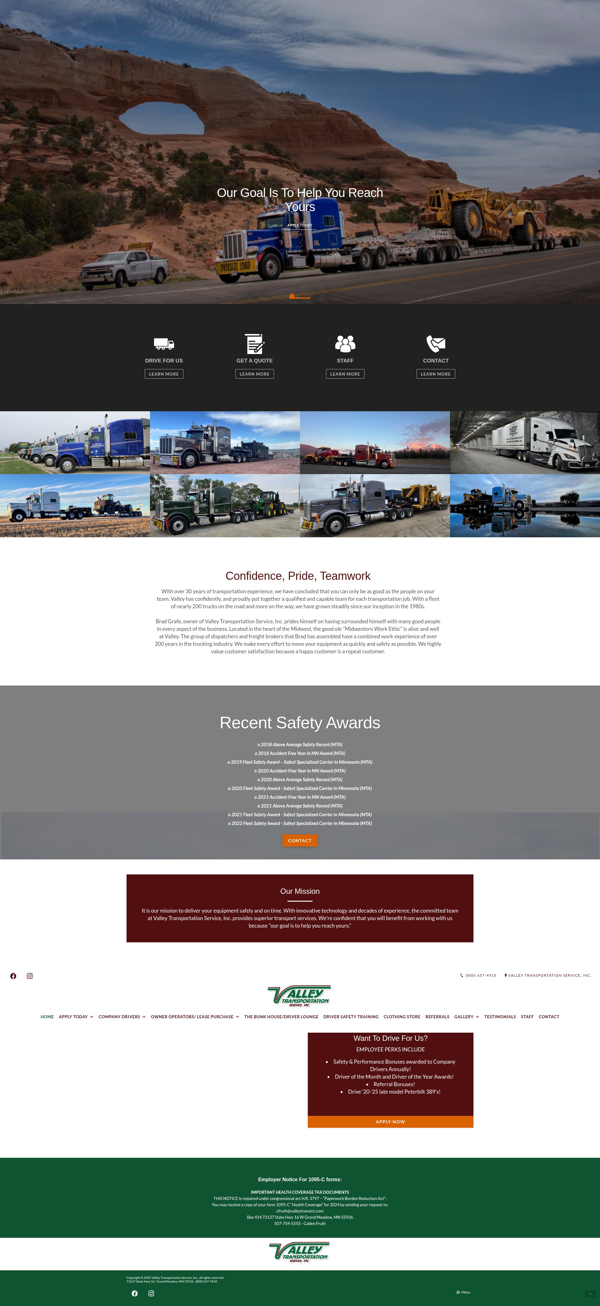 Screenshot of valleytransinc.com