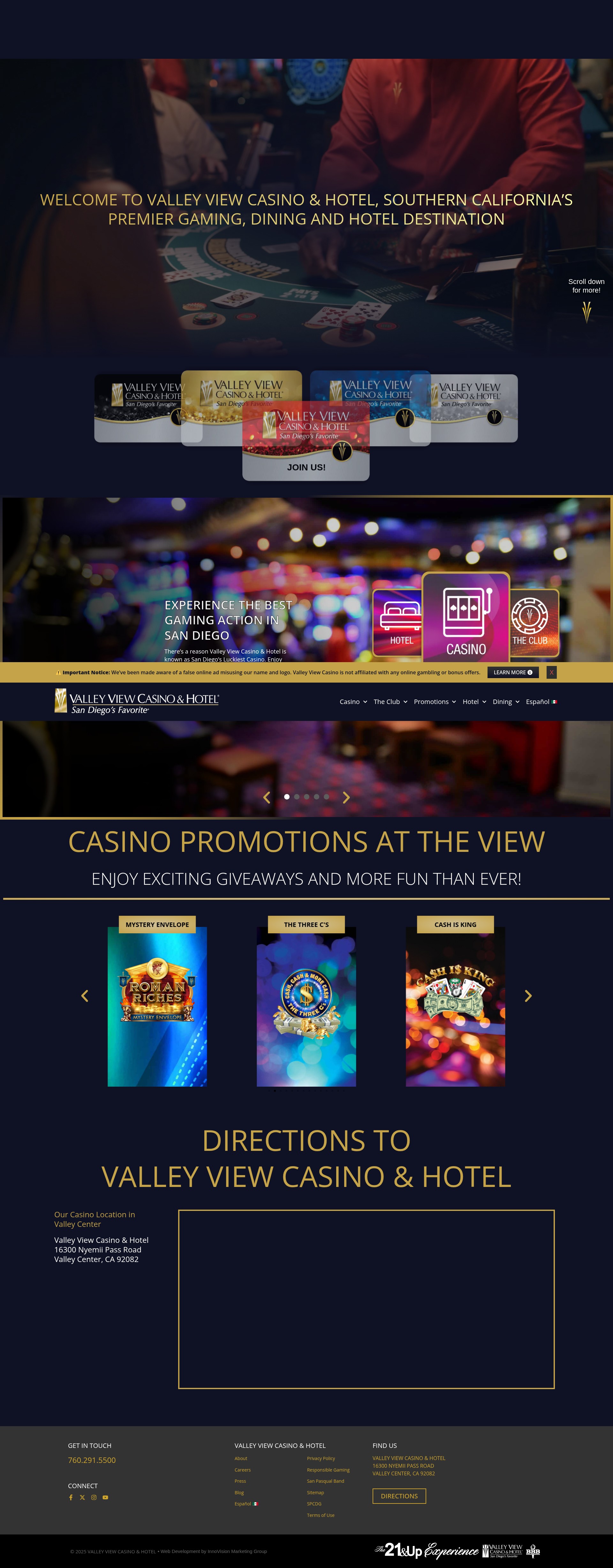 Screenshot of valleyviewcasino.com