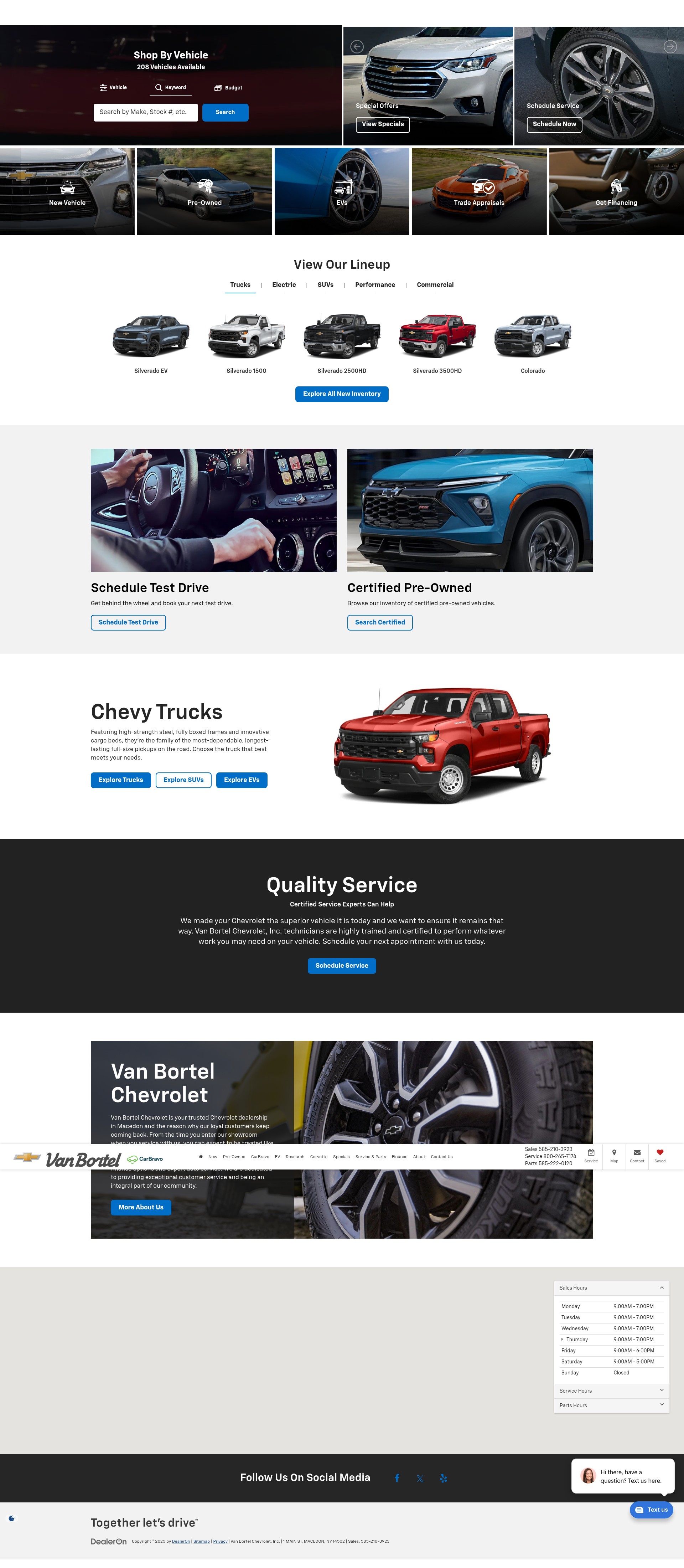 Screenshot of vanbortelchevrolet.net