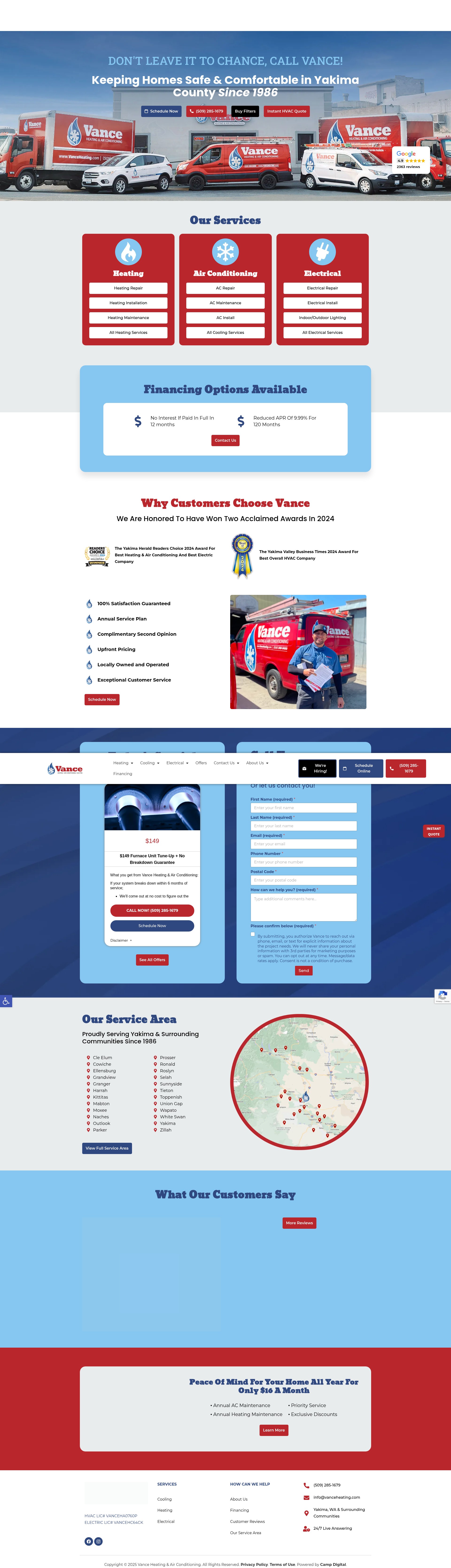 Screenshot of vanceheating.com