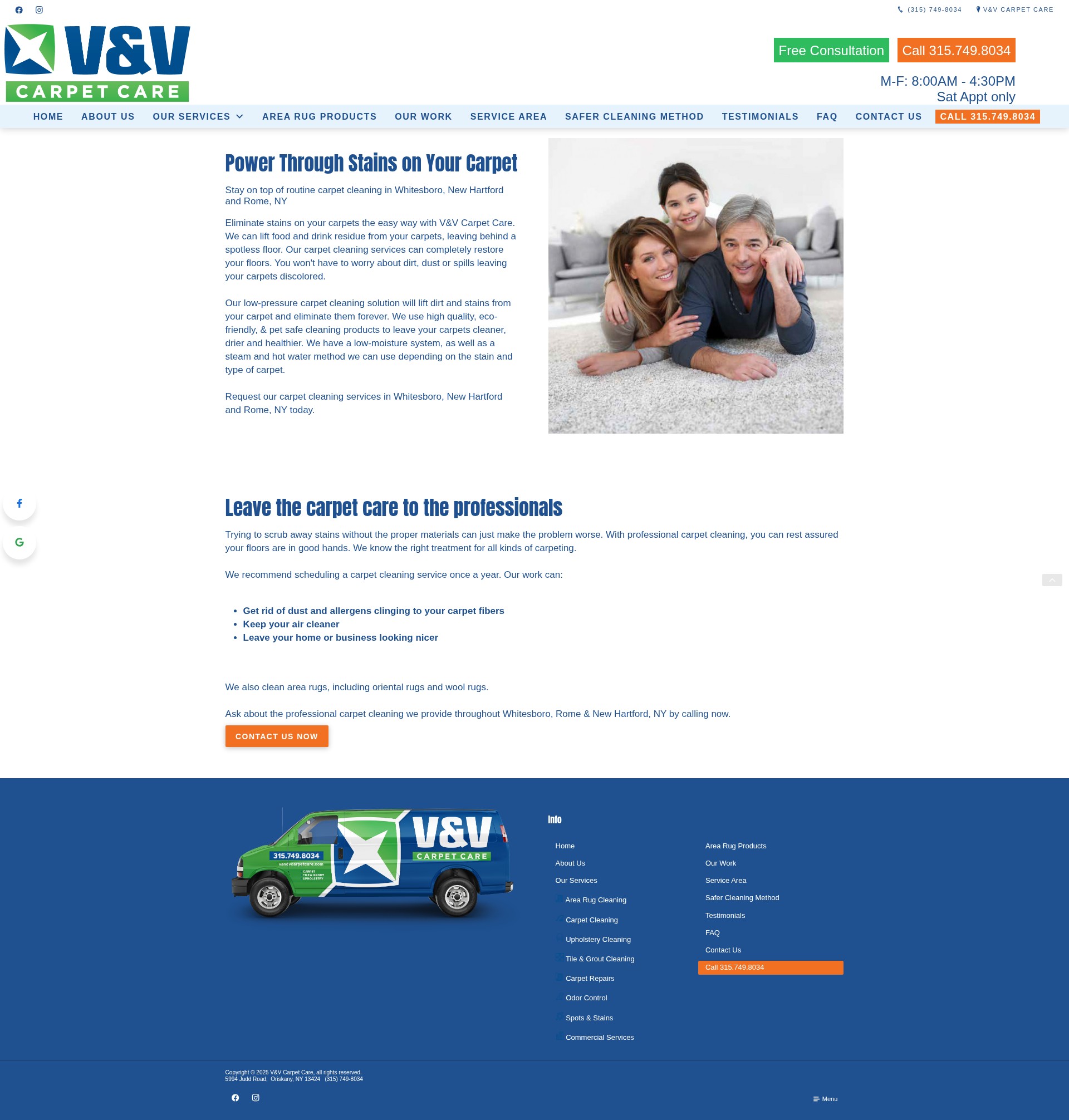 Screenshot of vandvcarpetcare.com