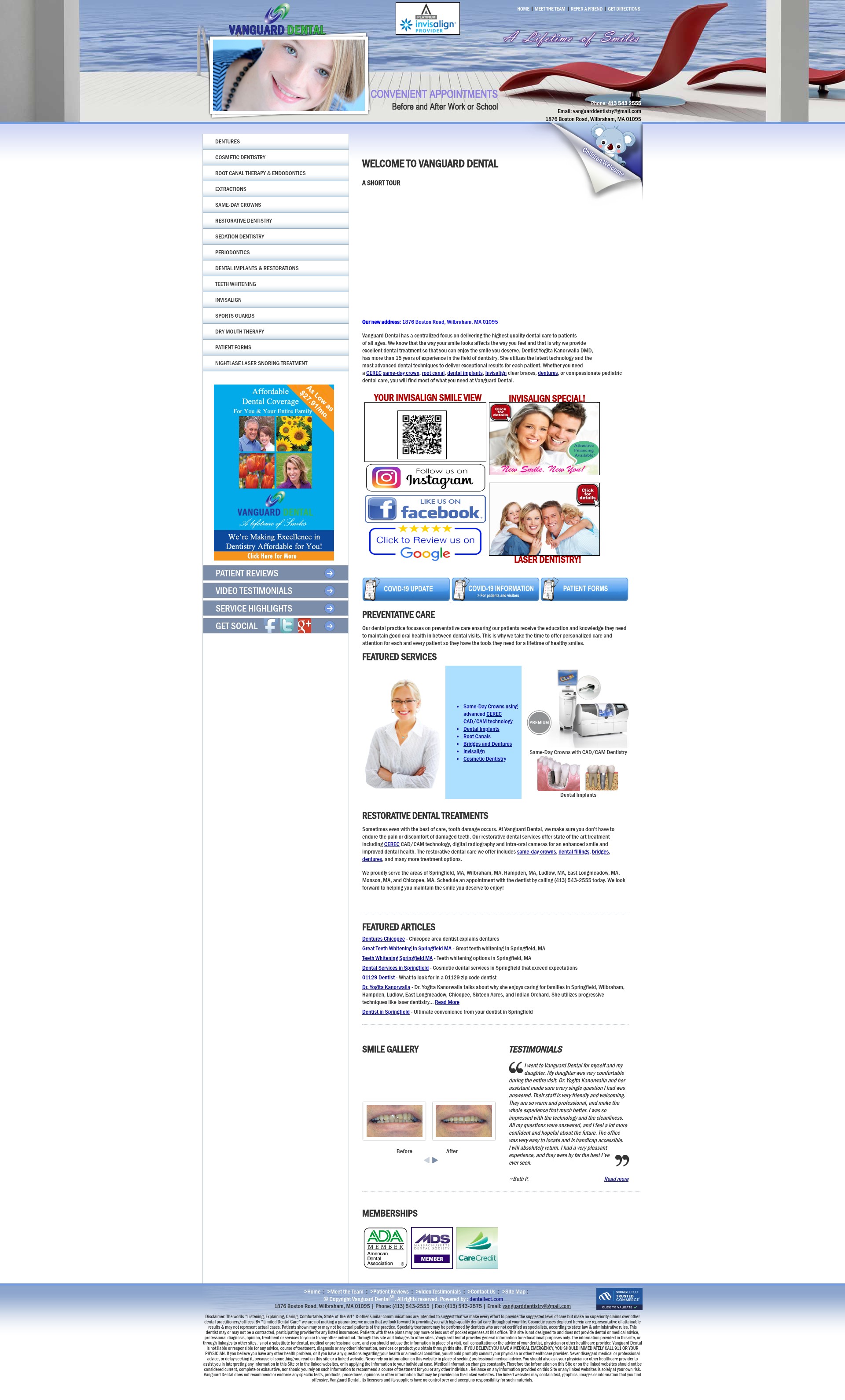 Screenshot of vanguarddentistry.com