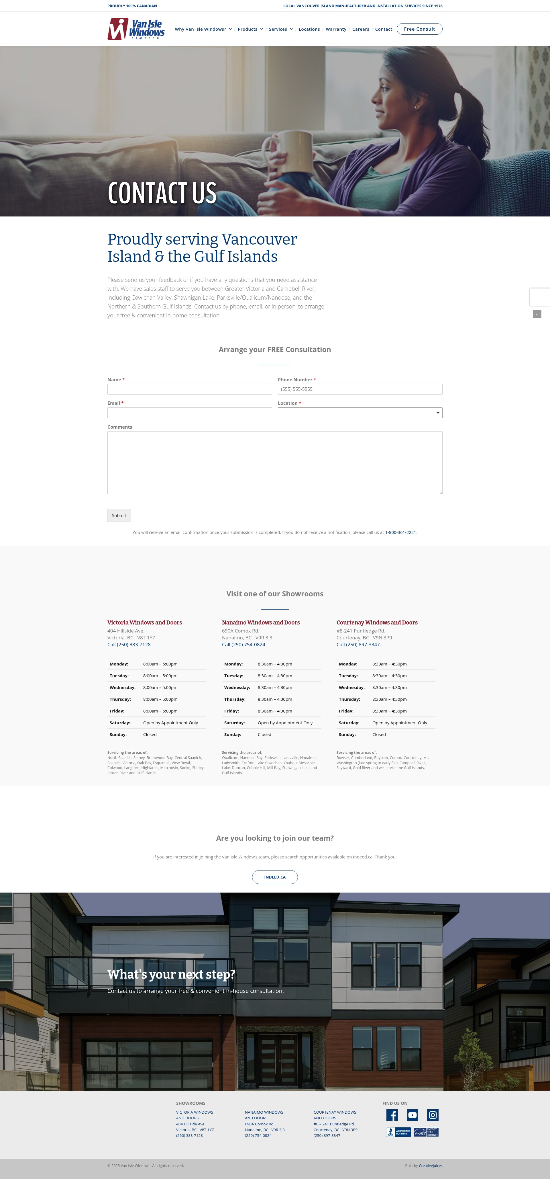 Screenshot of vanislewindows.com