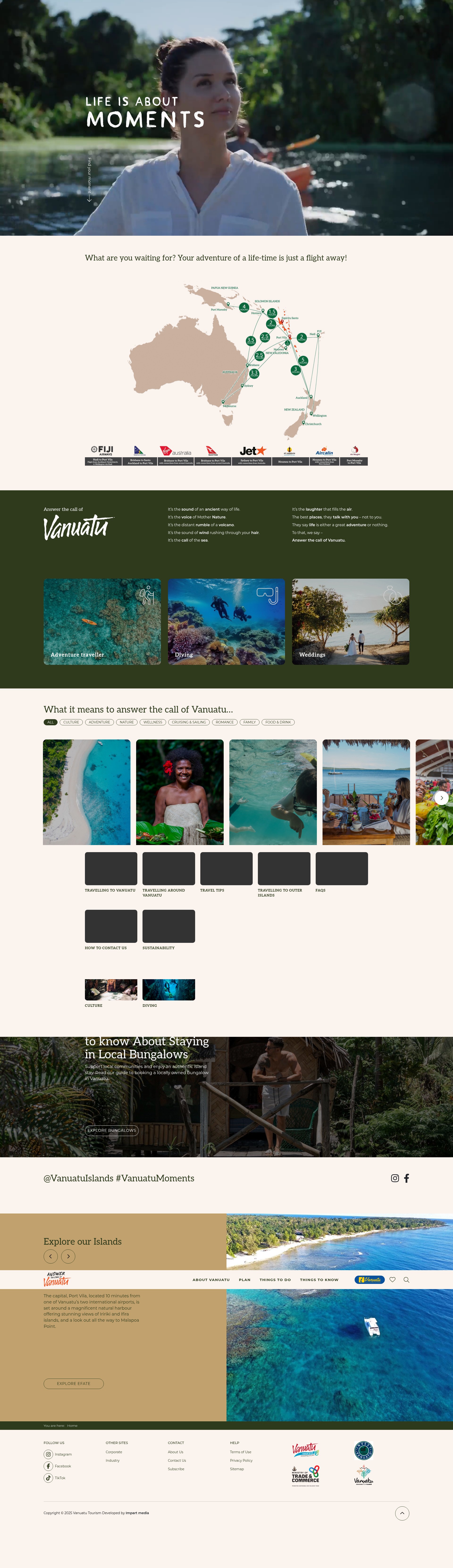Screenshot of vanuatu.travel