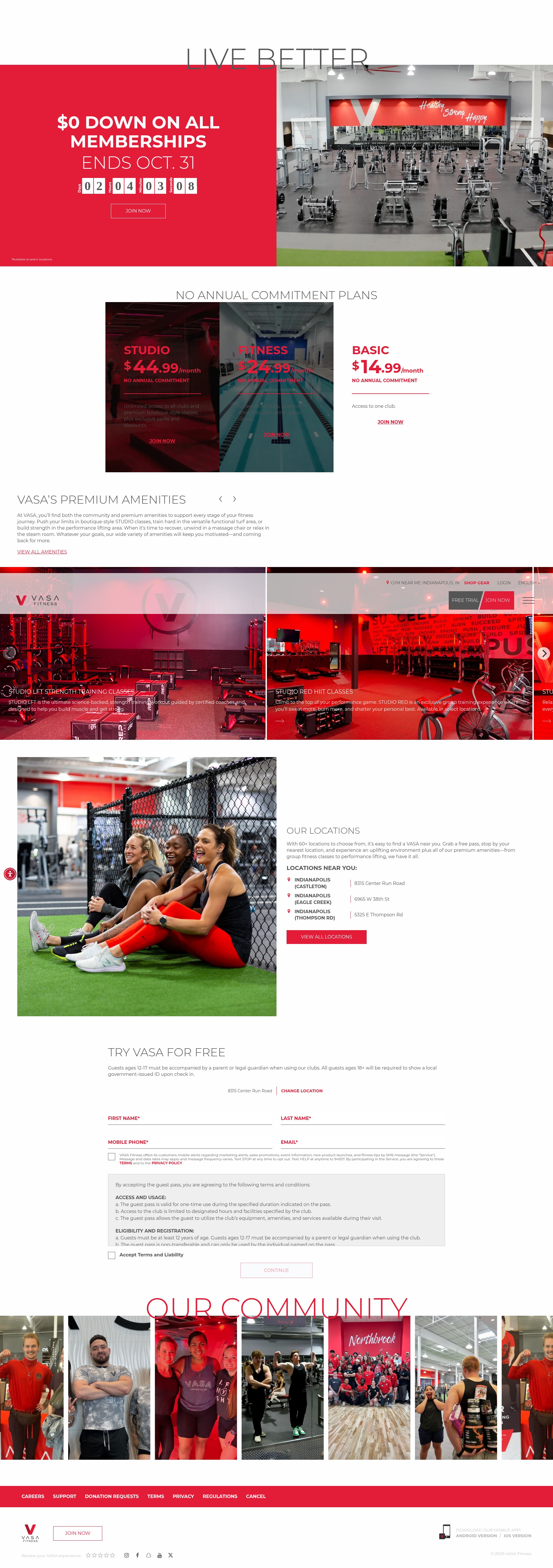 Screenshot of vasafitness.com
