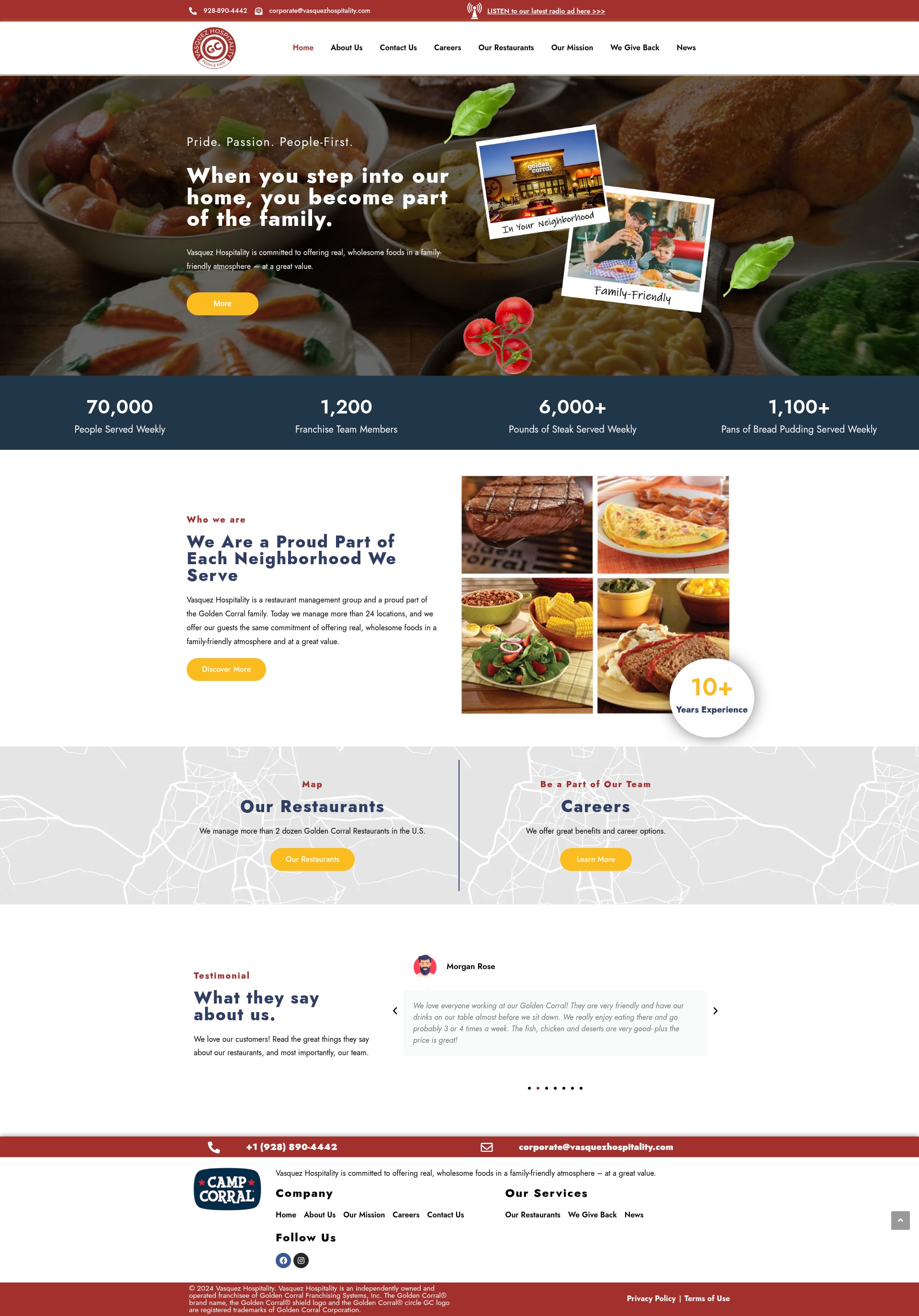 Screenshot of vasquezhospitality.com