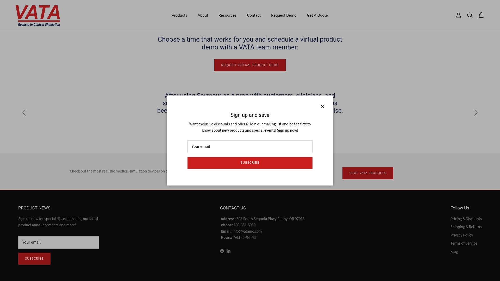 Screenshot of vatainc.com