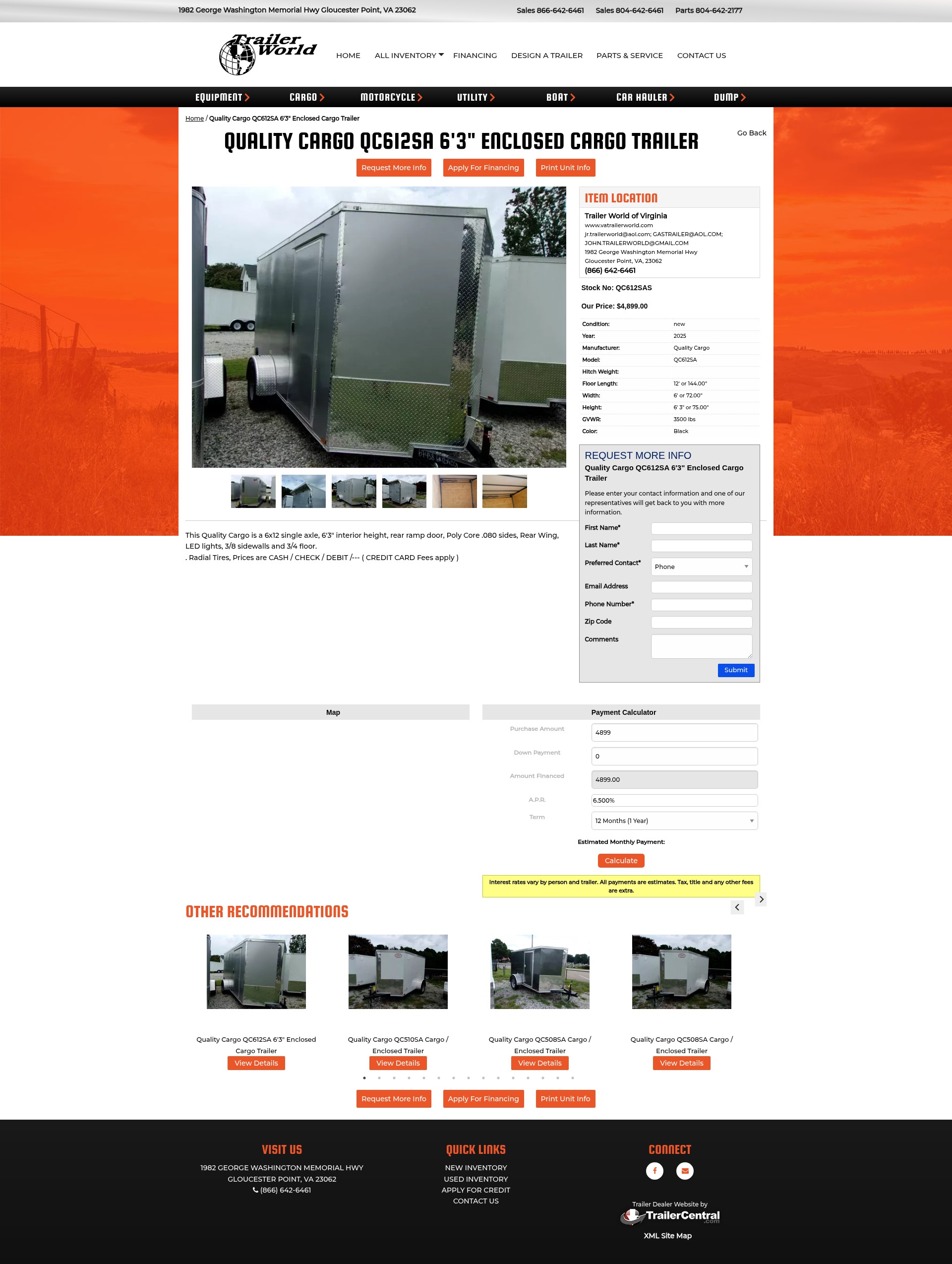 Screenshot of vatrailerworld.com
