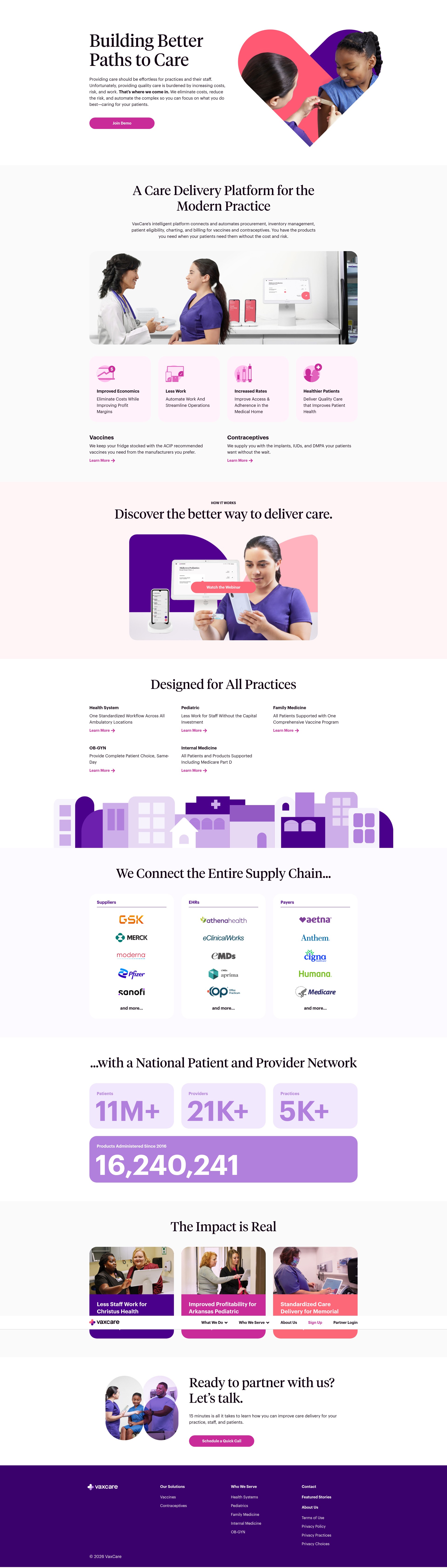Screenshot of vaxcare.com
