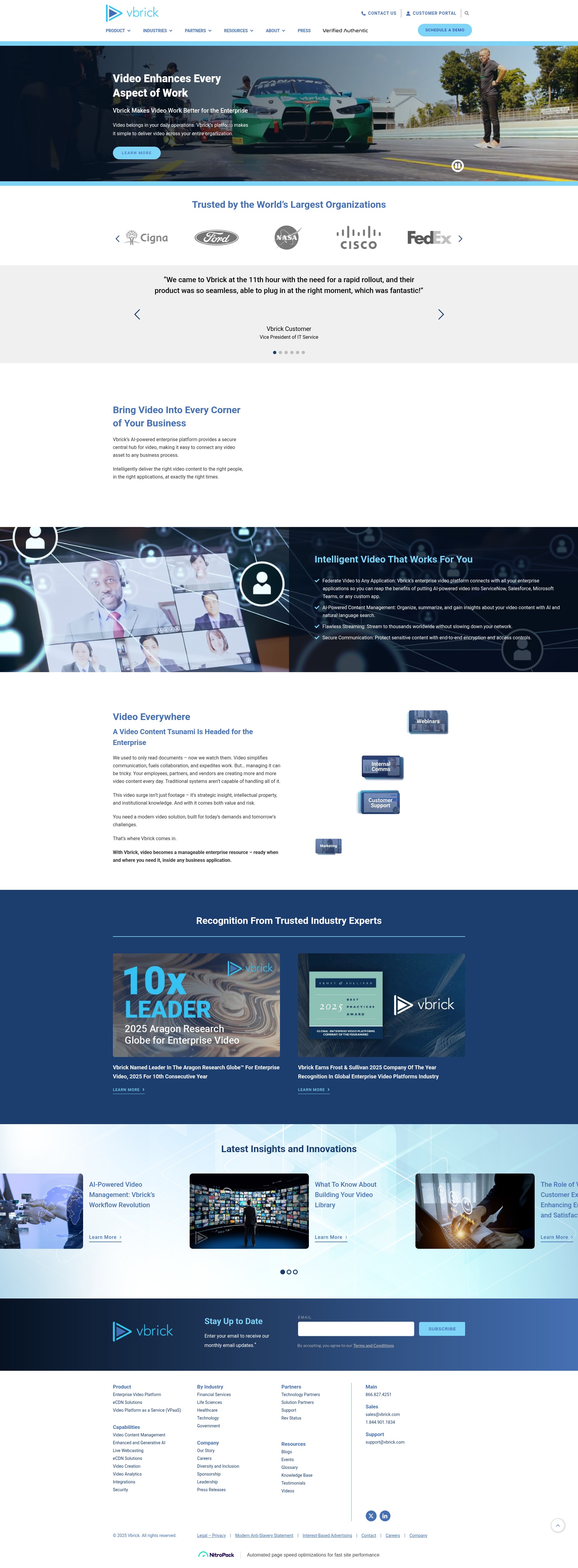 Screenshot of vbrick.com