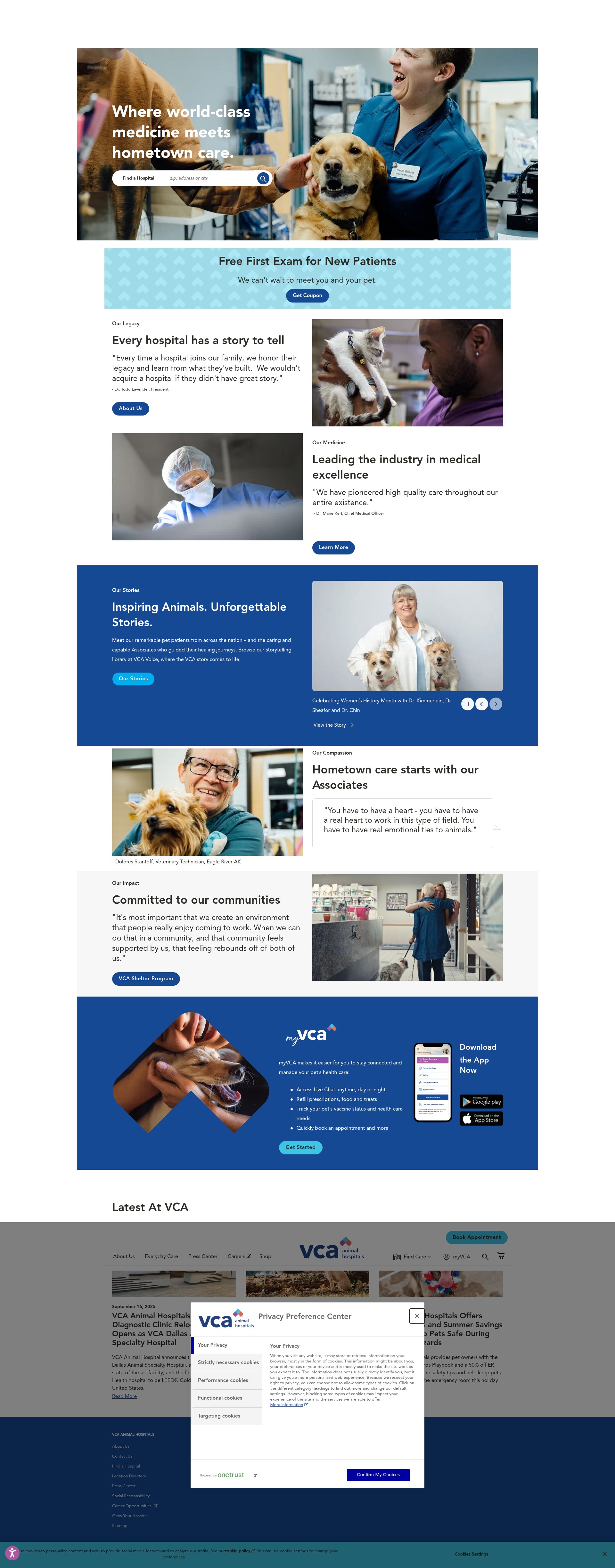 Screenshot of vcahospitals.com
