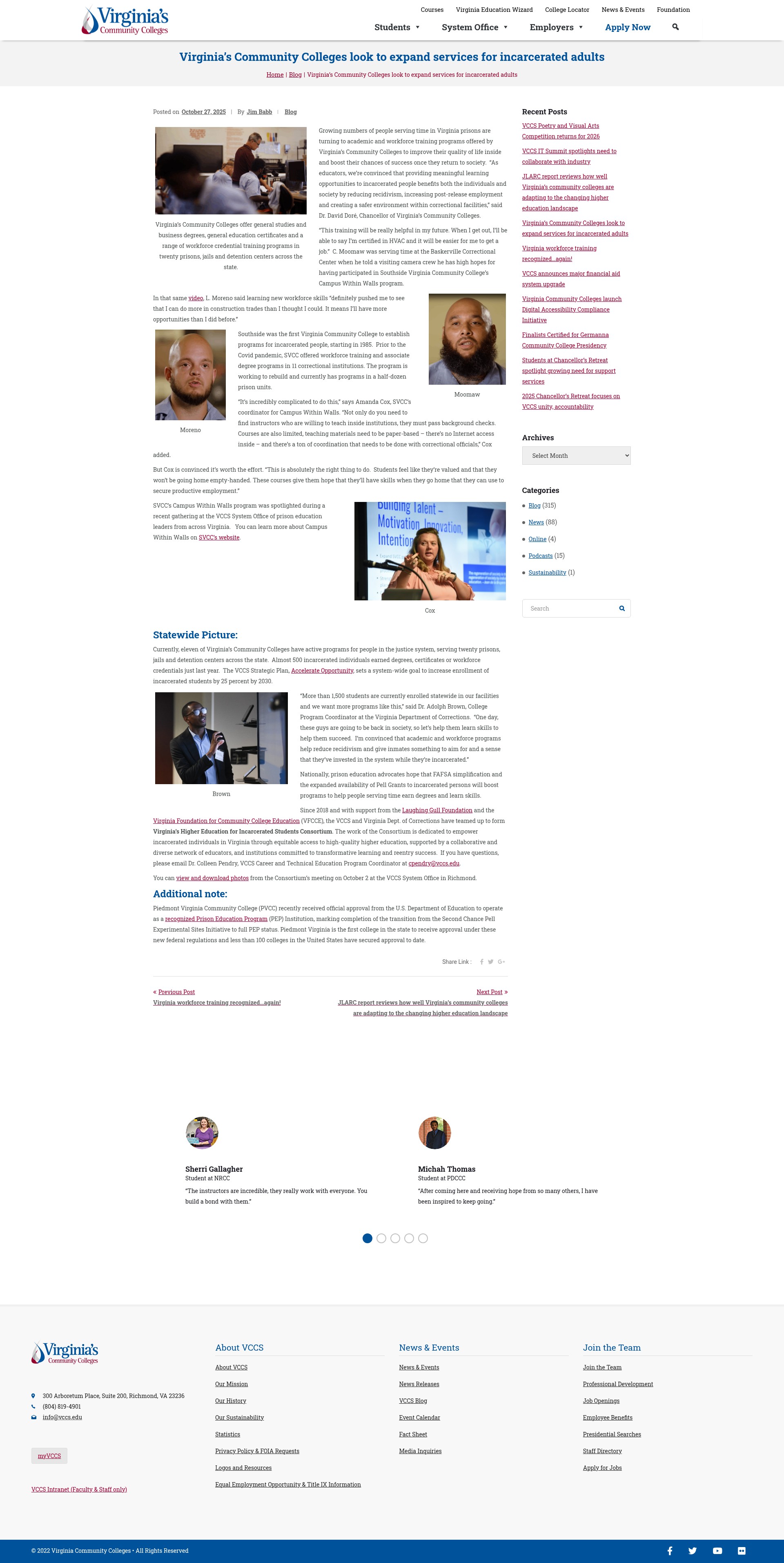 Screenshot of vccs.edu