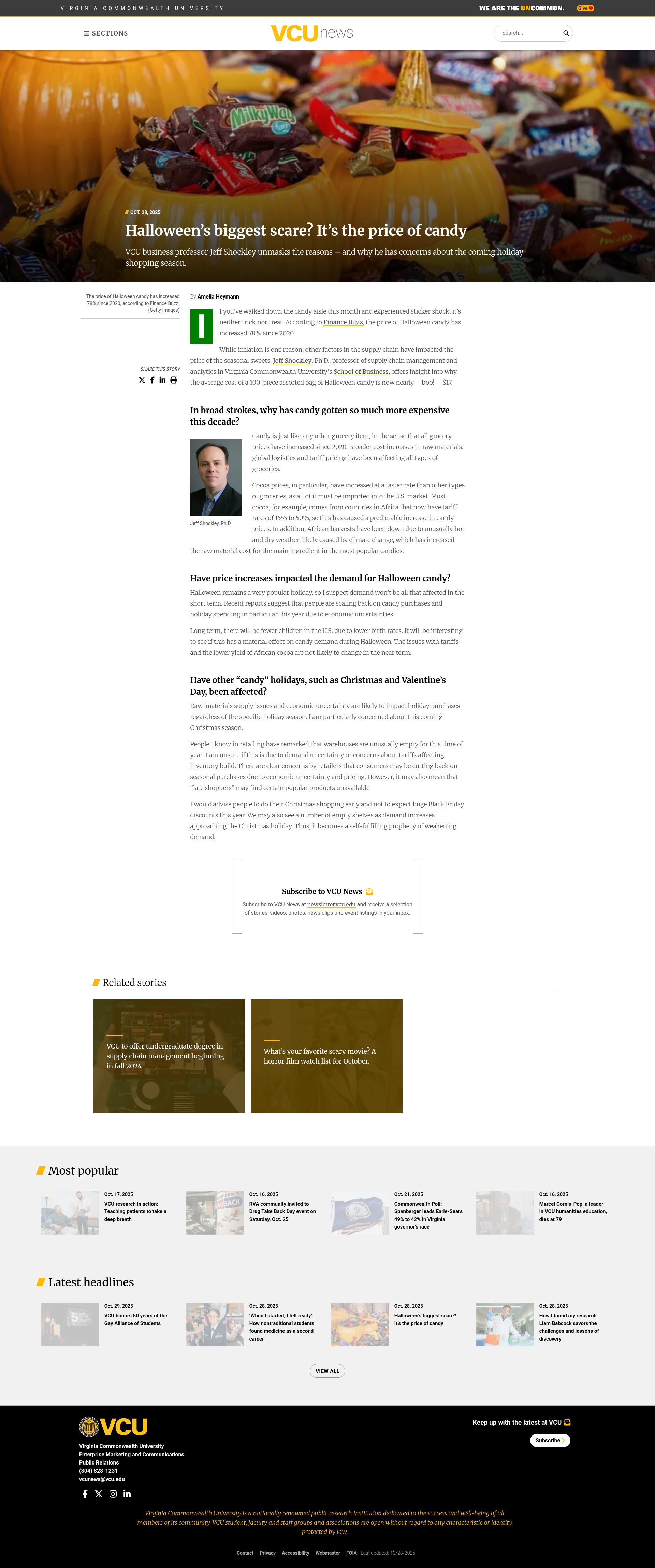 Screenshot of vcu.edu