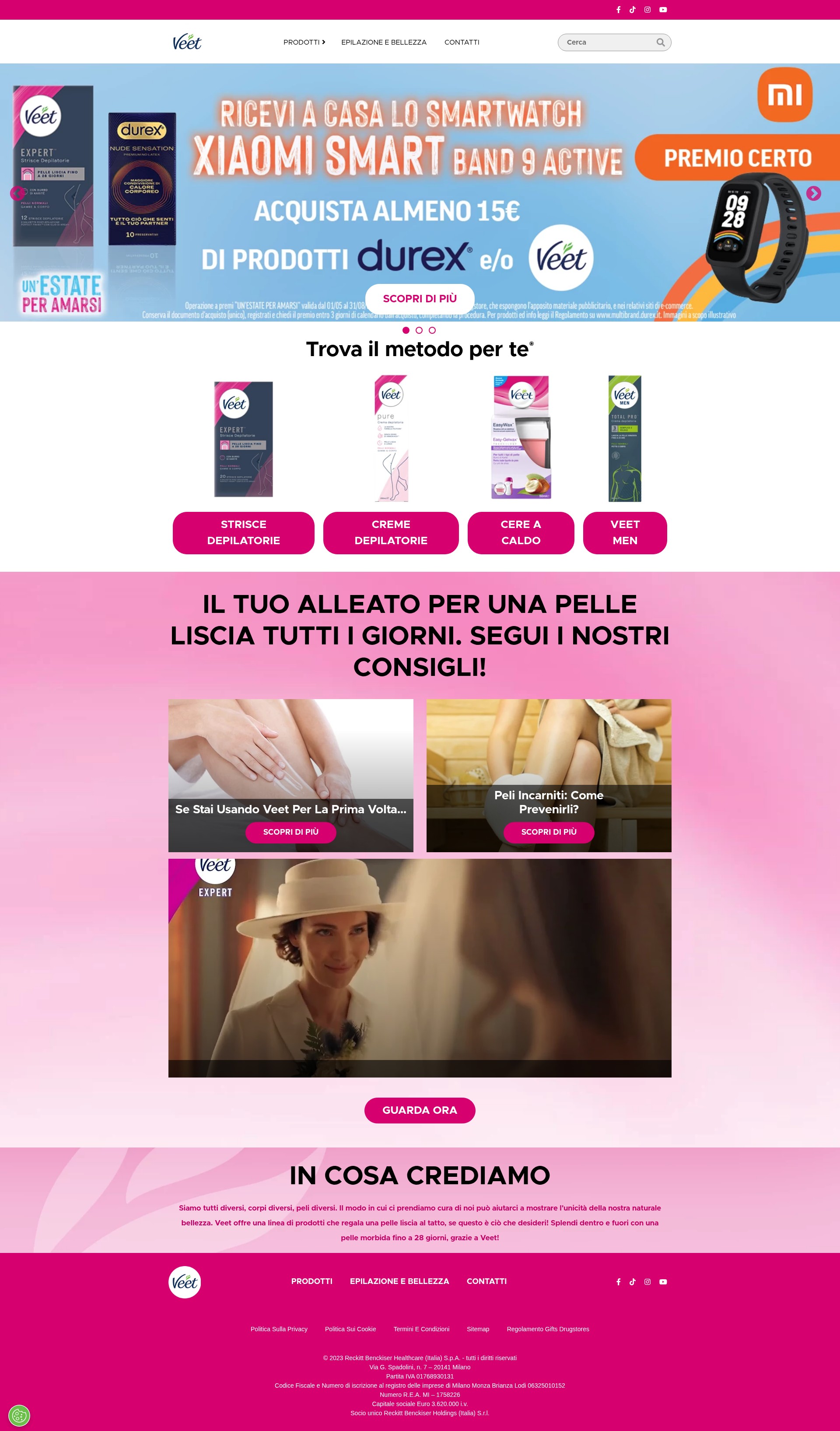 Screenshot of veet.it