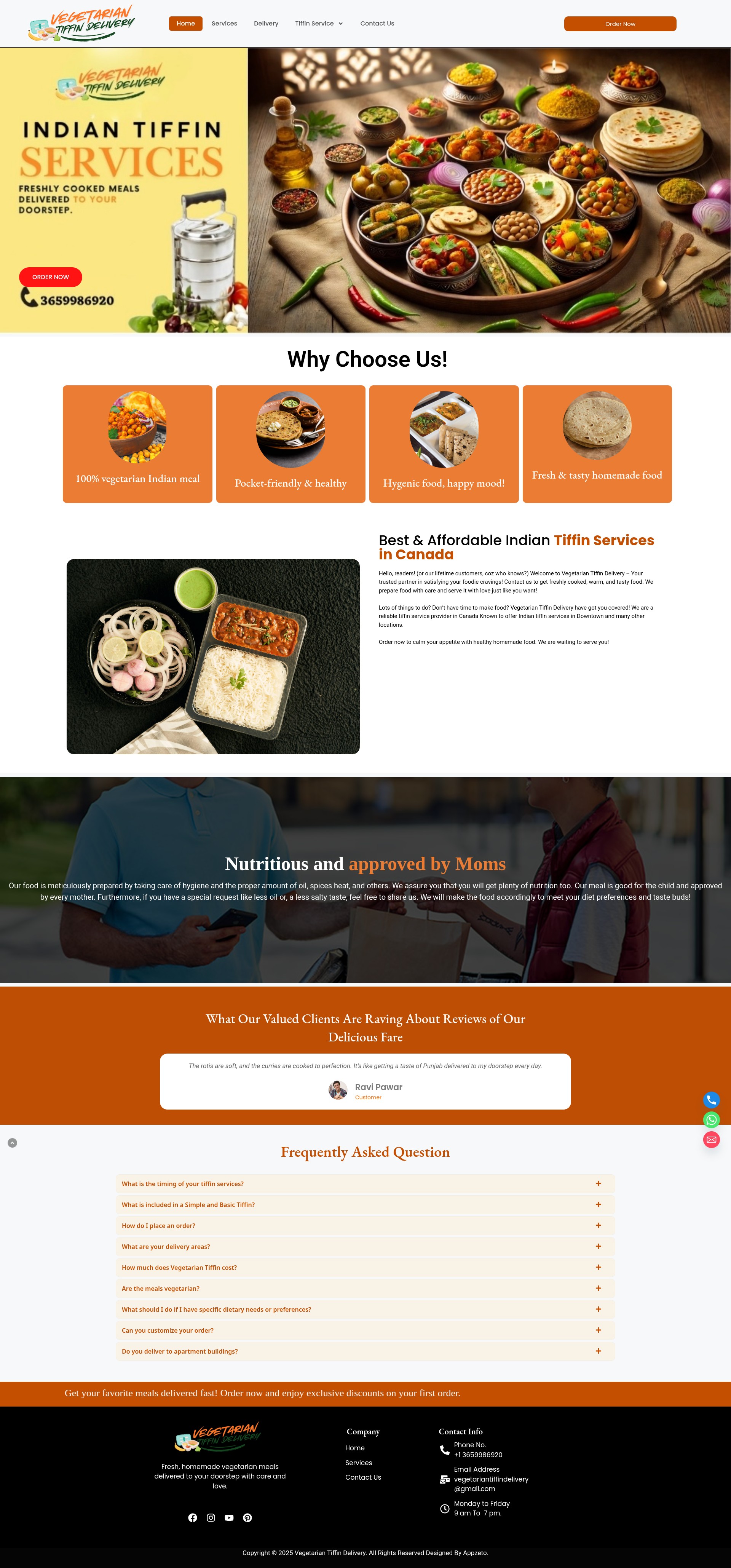 Screenshot of veggietiffin.ca