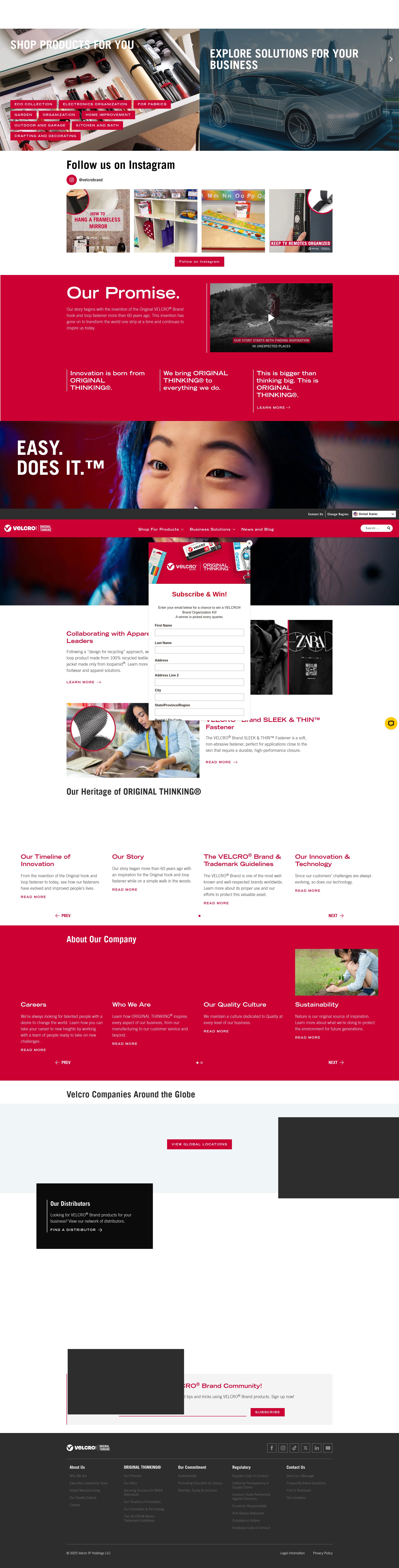 Screenshot of velcro.com