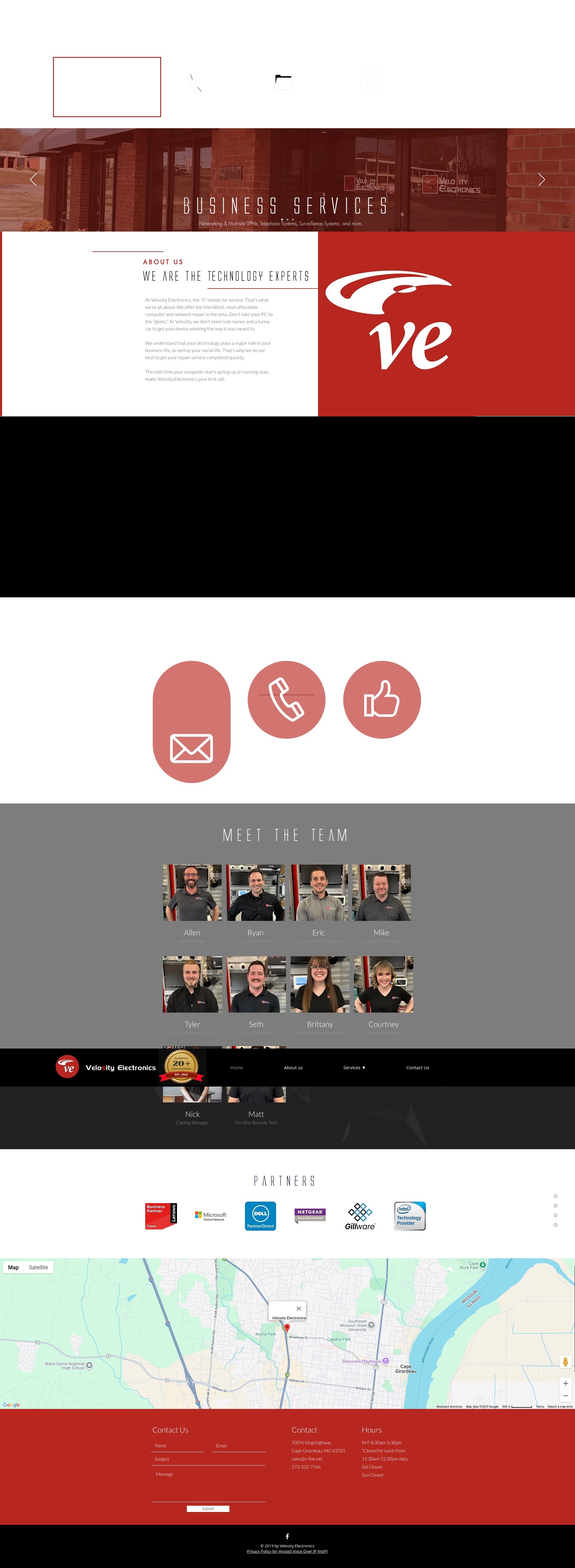 Screenshot of velosityelectronics.com