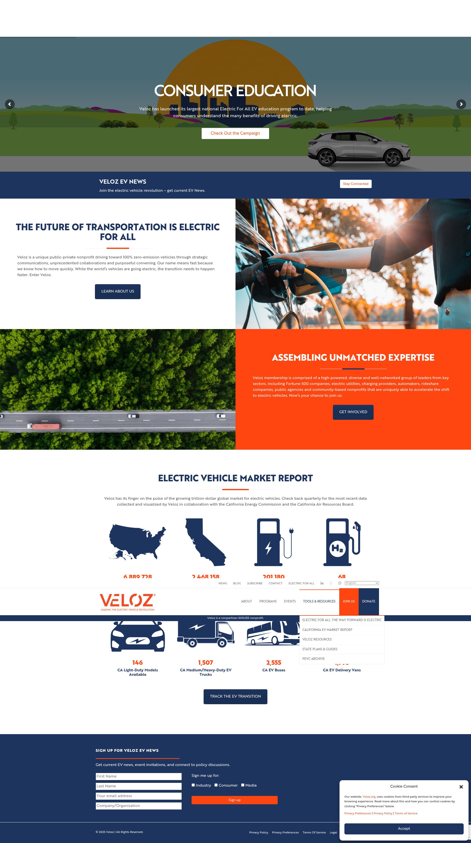 Screenshot of veloz.org