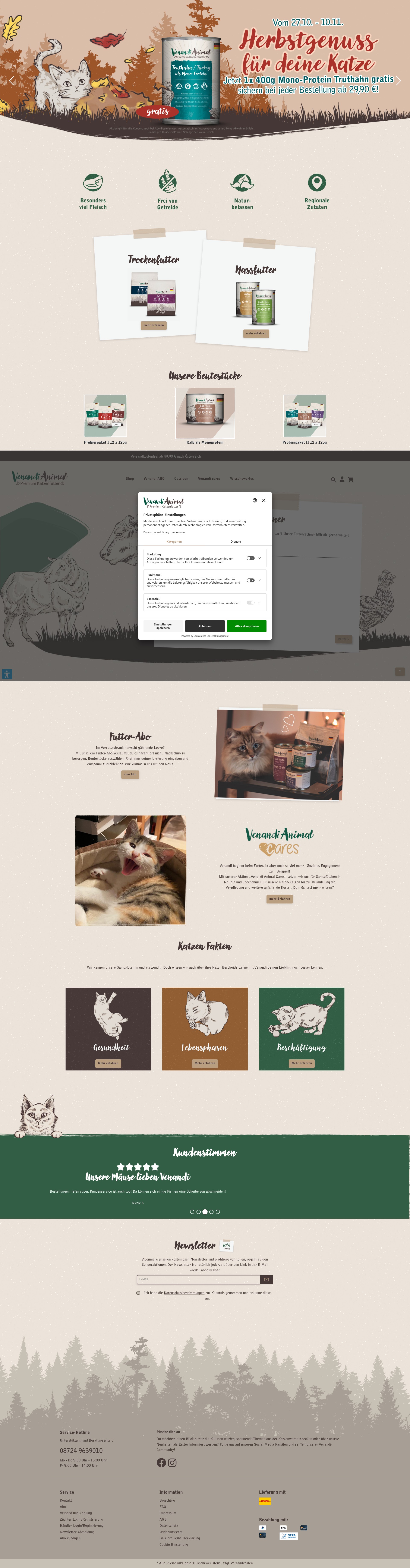 Screenshot of venandi-animal.de
