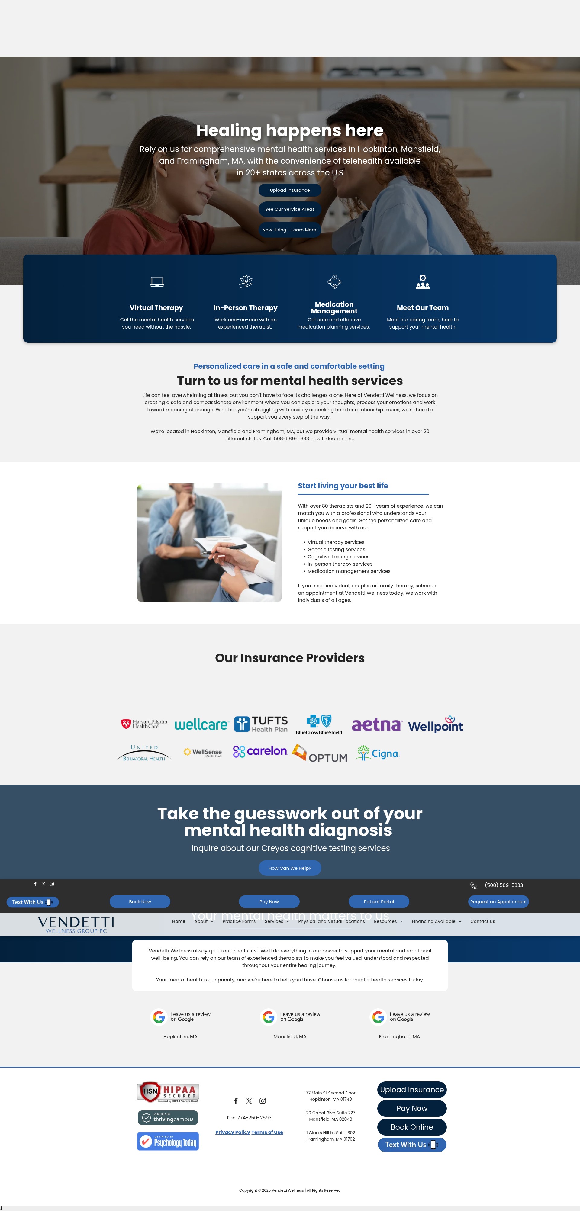 Screenshot of vendettiwellnessgroup.com