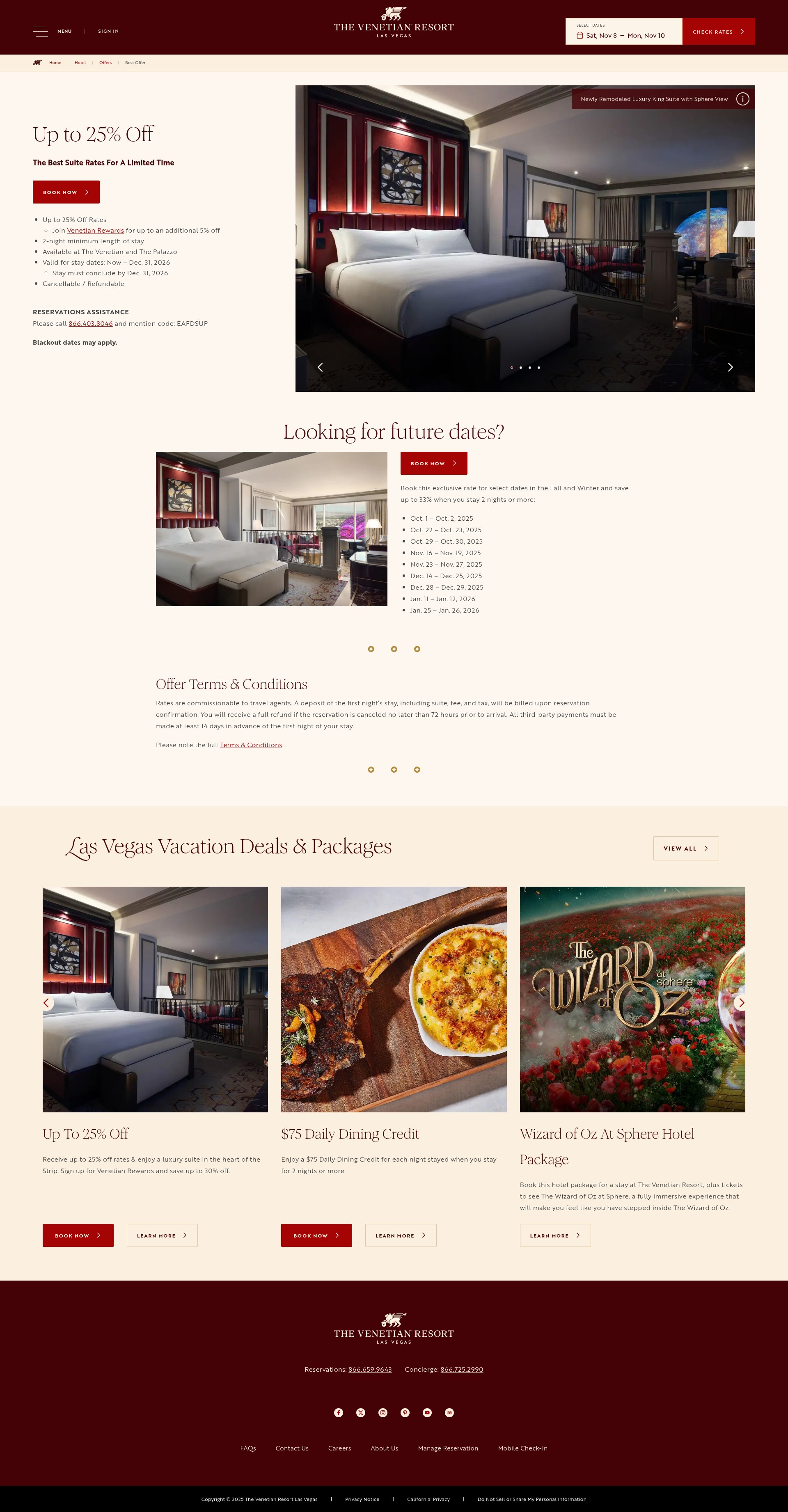 Screenshot of venetianlasvegas.com