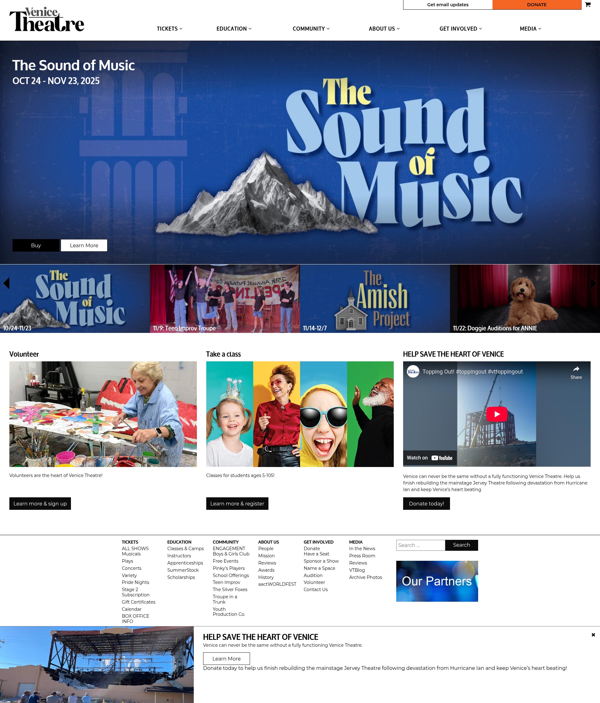 Screenshot of venicetheatre.org