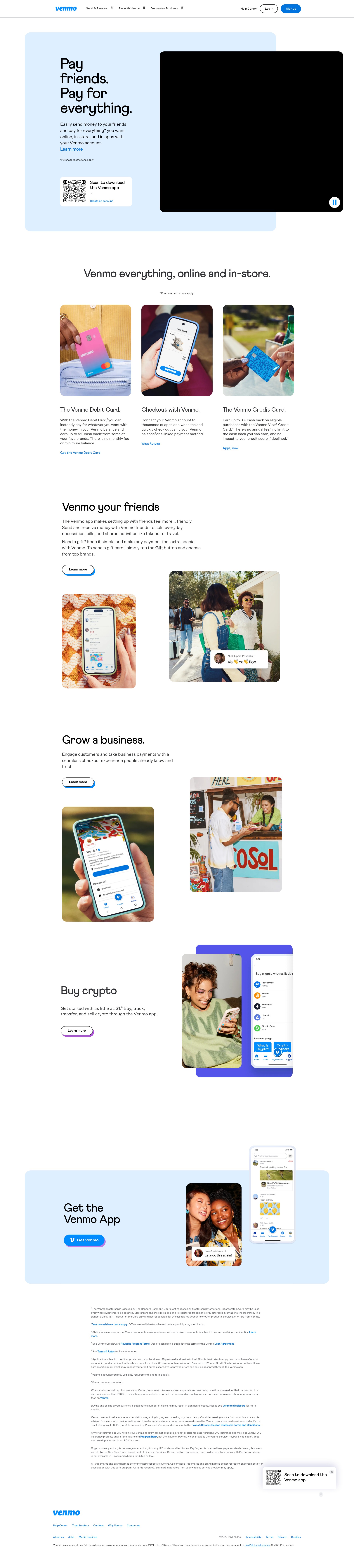 Screenshot of venmo.com